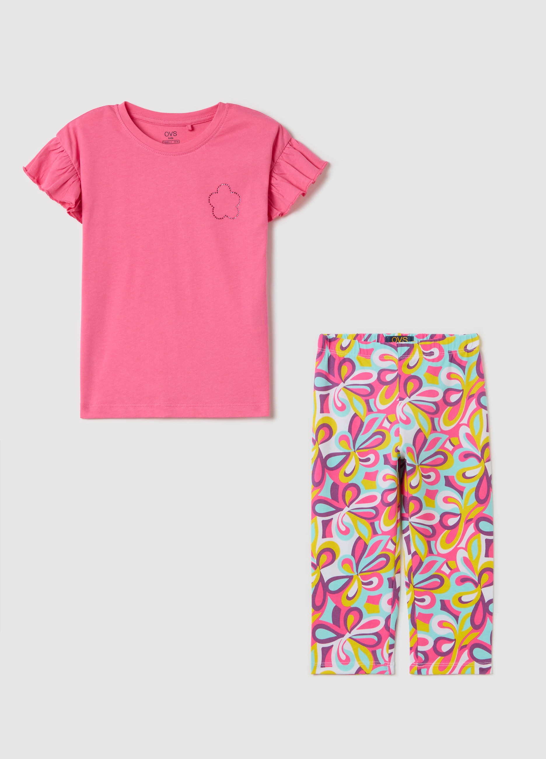 OVS, Set Jogging Da Bambina In Puro Cotone Rosa Regular Fit, Rosa, Taglia: 3-4