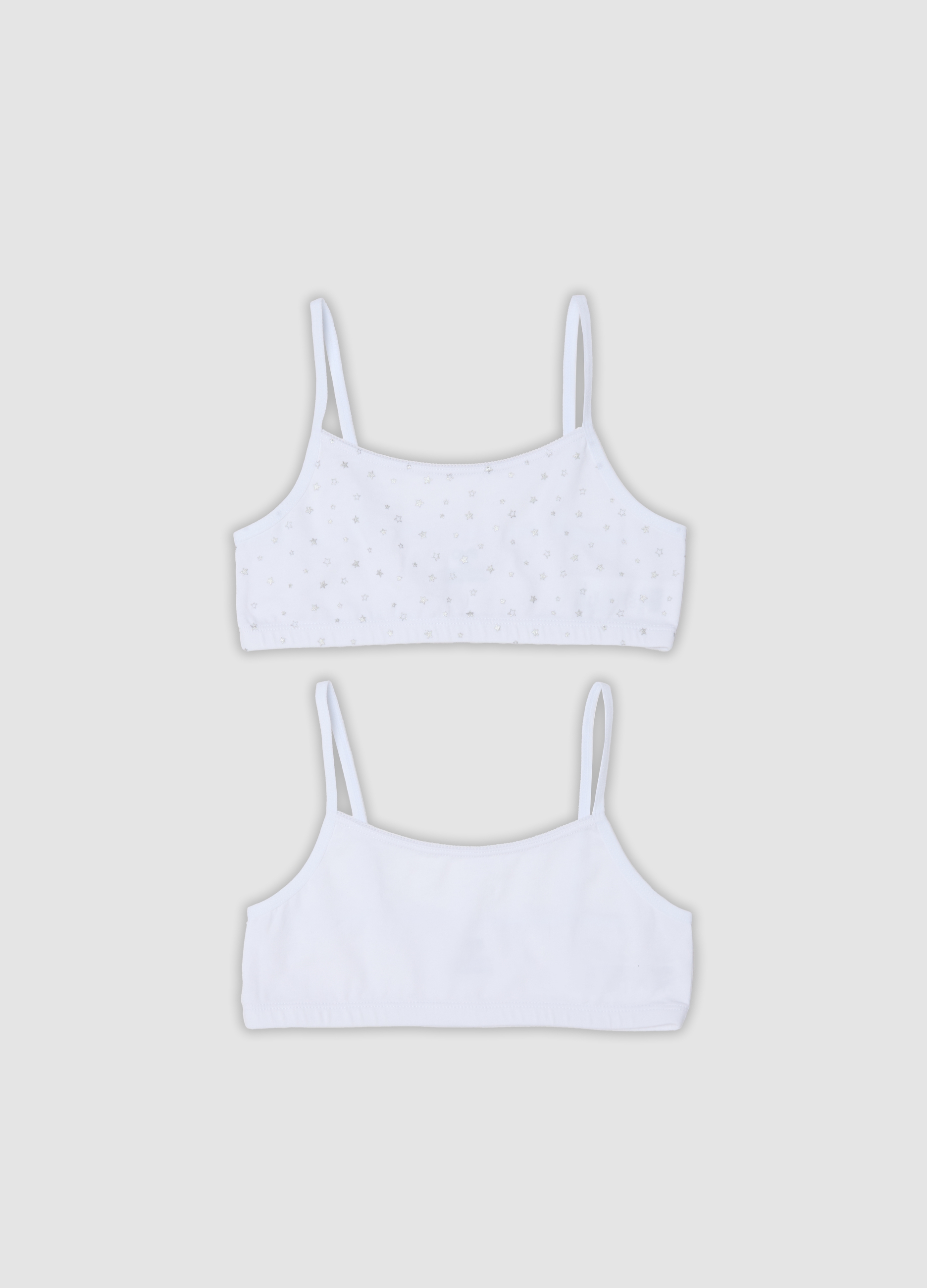 OVS KIDS, Bipack Di Bralette Bianchi In Cotone Organico Elasticizzato Per Bambina, Bianco, Taglia: 10-11