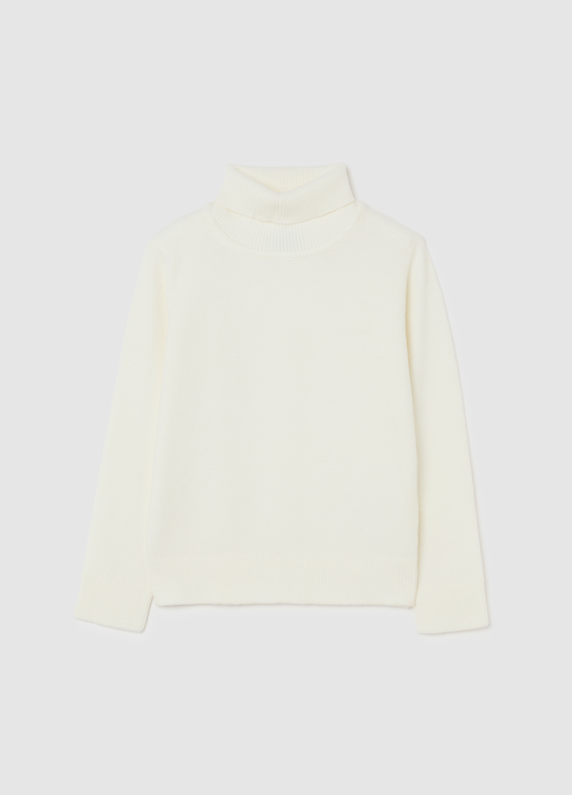 OVS KIDS, Maglione A Collo Alto Bianco Da Bambino Regular Fit, Bianco, Taglia: 4-5