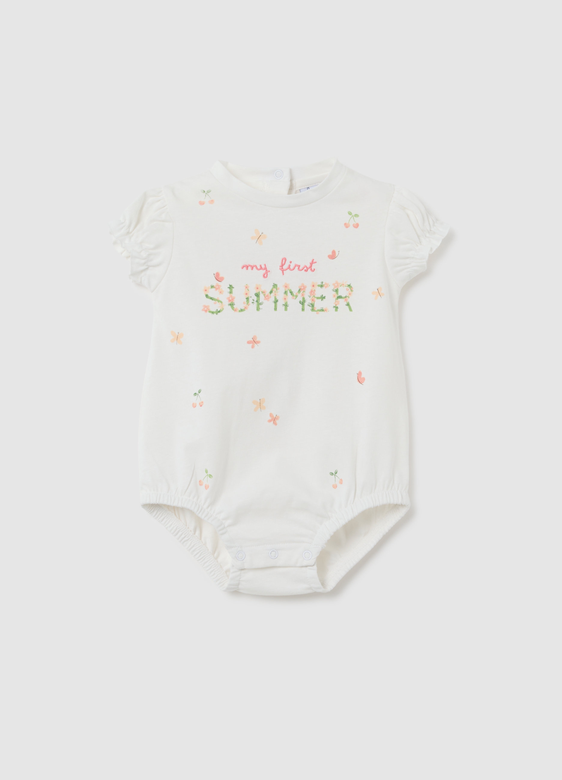 FAGOTTINO, Body Da Neonata In Puro Cotone Bianco Con Ruches, Bianco, Taglia: 3-6