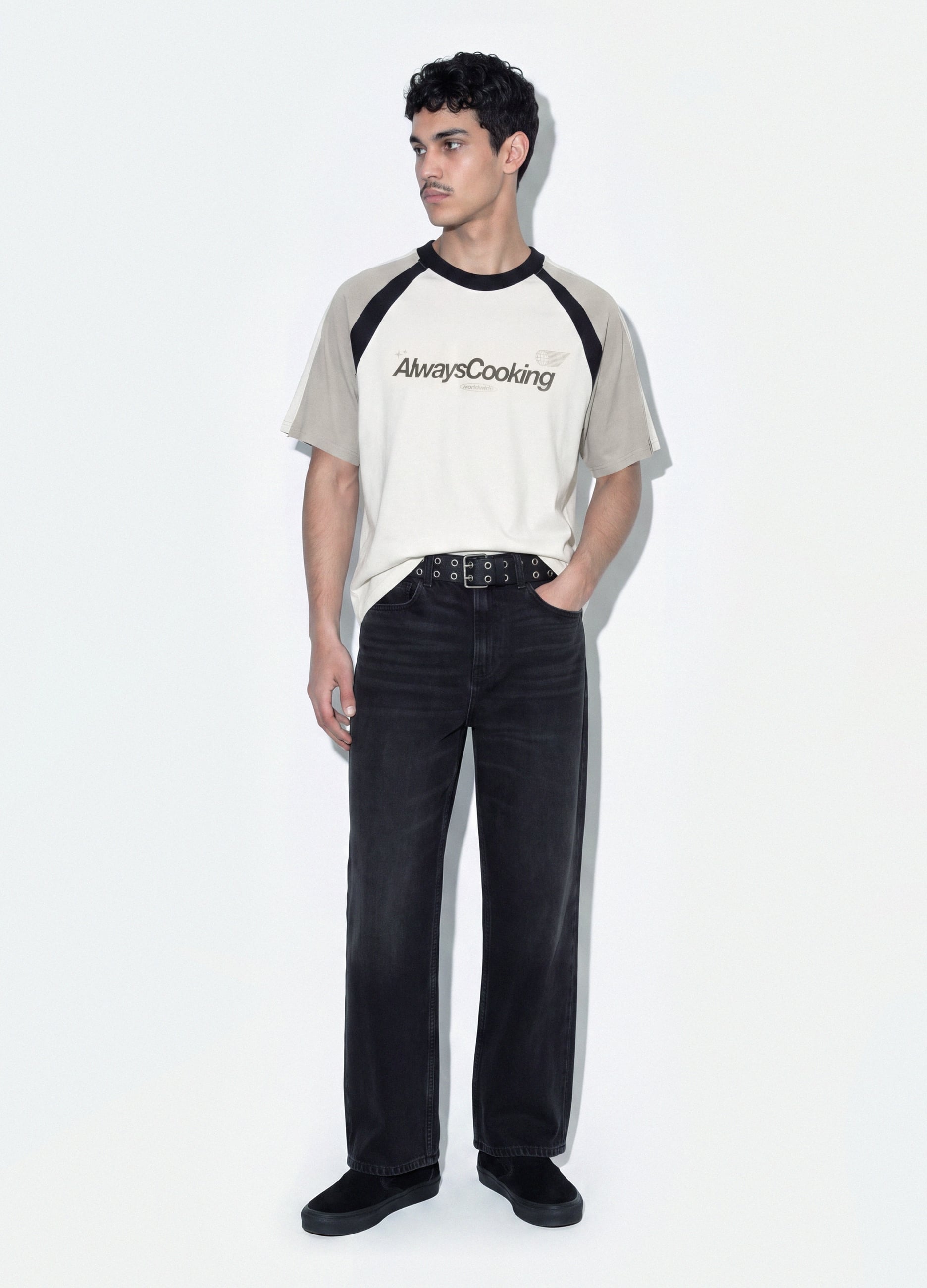 B.ANGEL, T-shirt Bianca In Puro Cotone Girocollo Con Scritta "always Cooking", Uomo, Bianco, Taglia: XS
