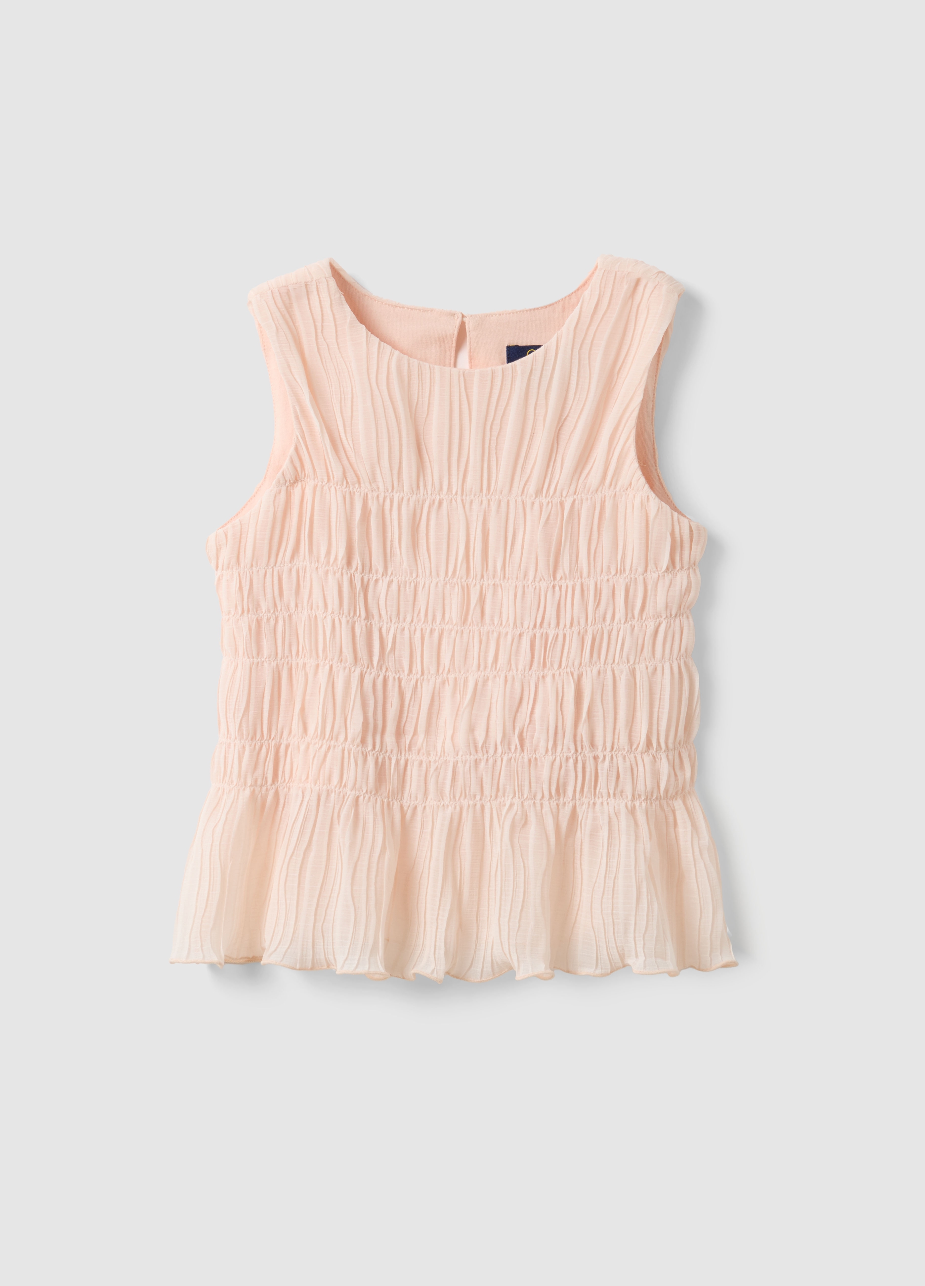 OVS KIDS, Camiseta Sin Mangas De Chiffon Rosa Para Niña, Ajuste Regular Con Cierre De Lágrima, Niña, Rosa Claro, Talla: 7-8