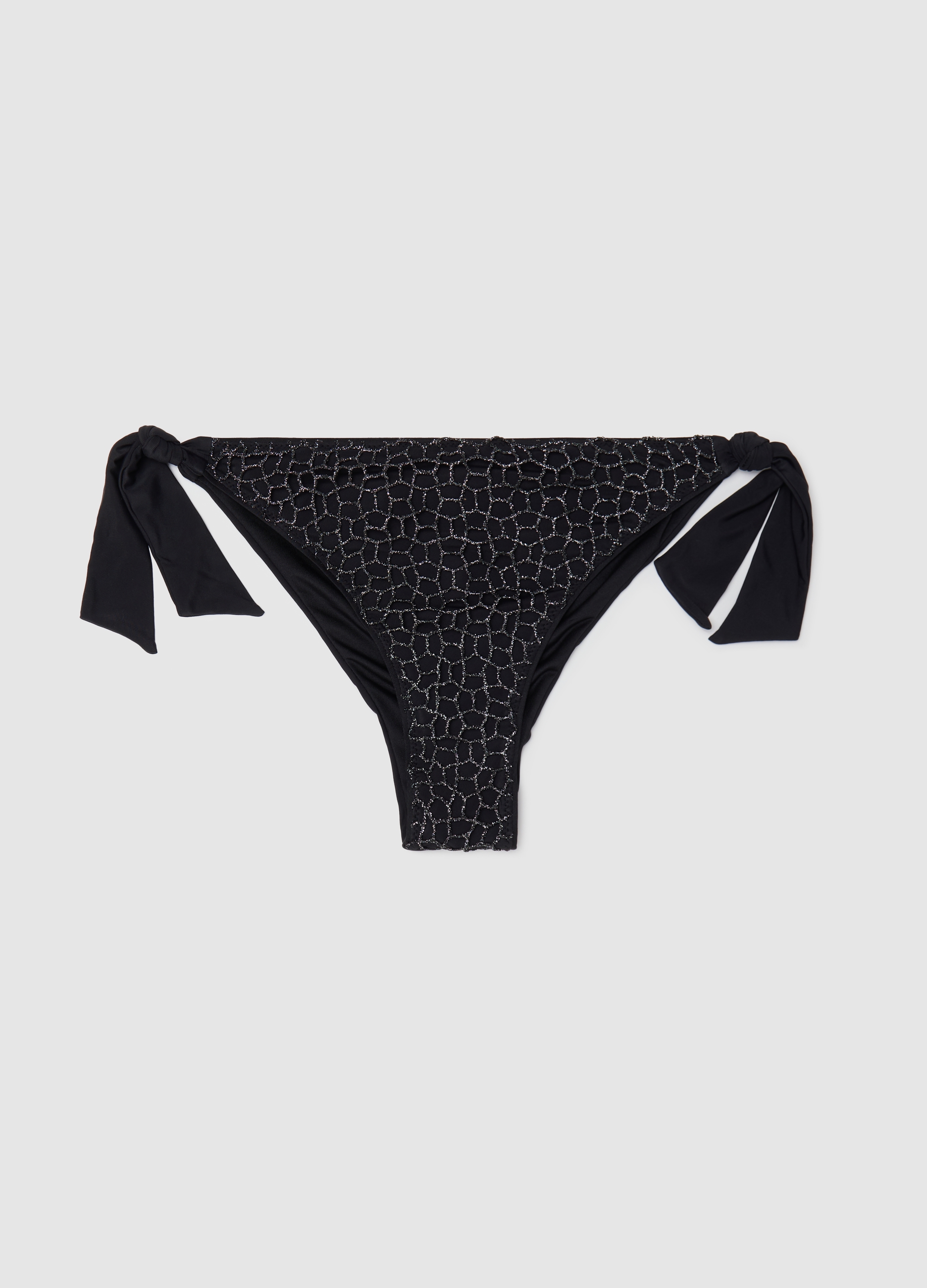 OVS , Brasiliano Bikini Da Donna Con Effetto Glitter, Nero, Taglia: 4