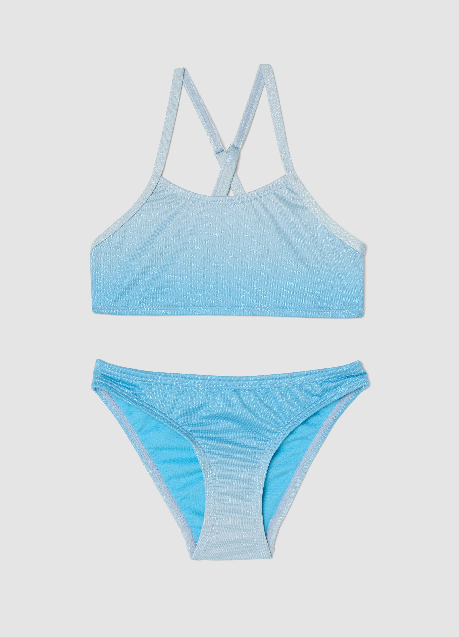 Ovs Kids Mädchen Azzurro Hellblauer Bikini Aus Elastischem Material, Größe: 7-8