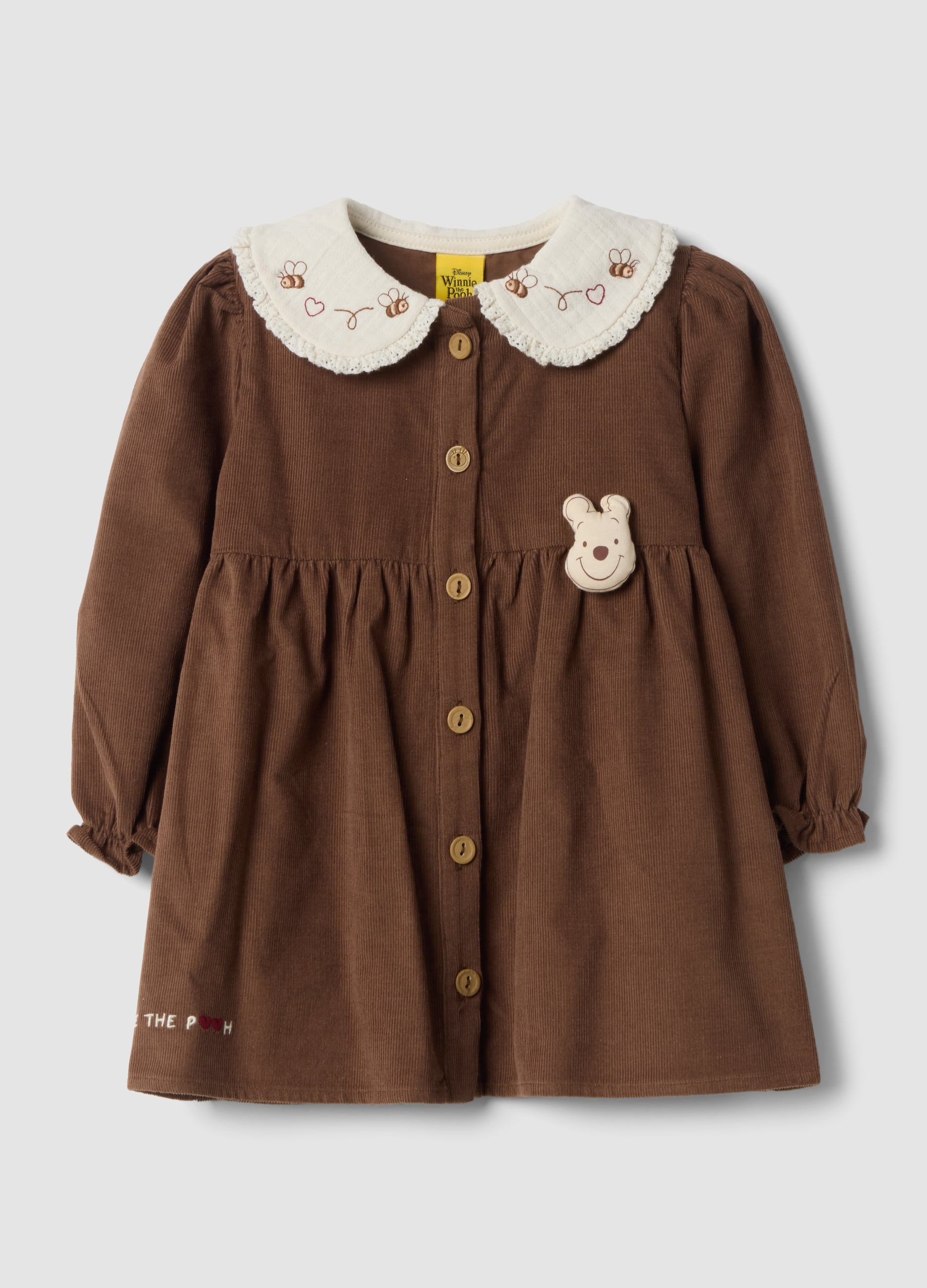 FAGOTTINO, Abito Marrone Chiaro In Puro Cotone Con Stampa Winnie The Pooh Wide Fit, Bambina, Marrone, Taglia: 12-18