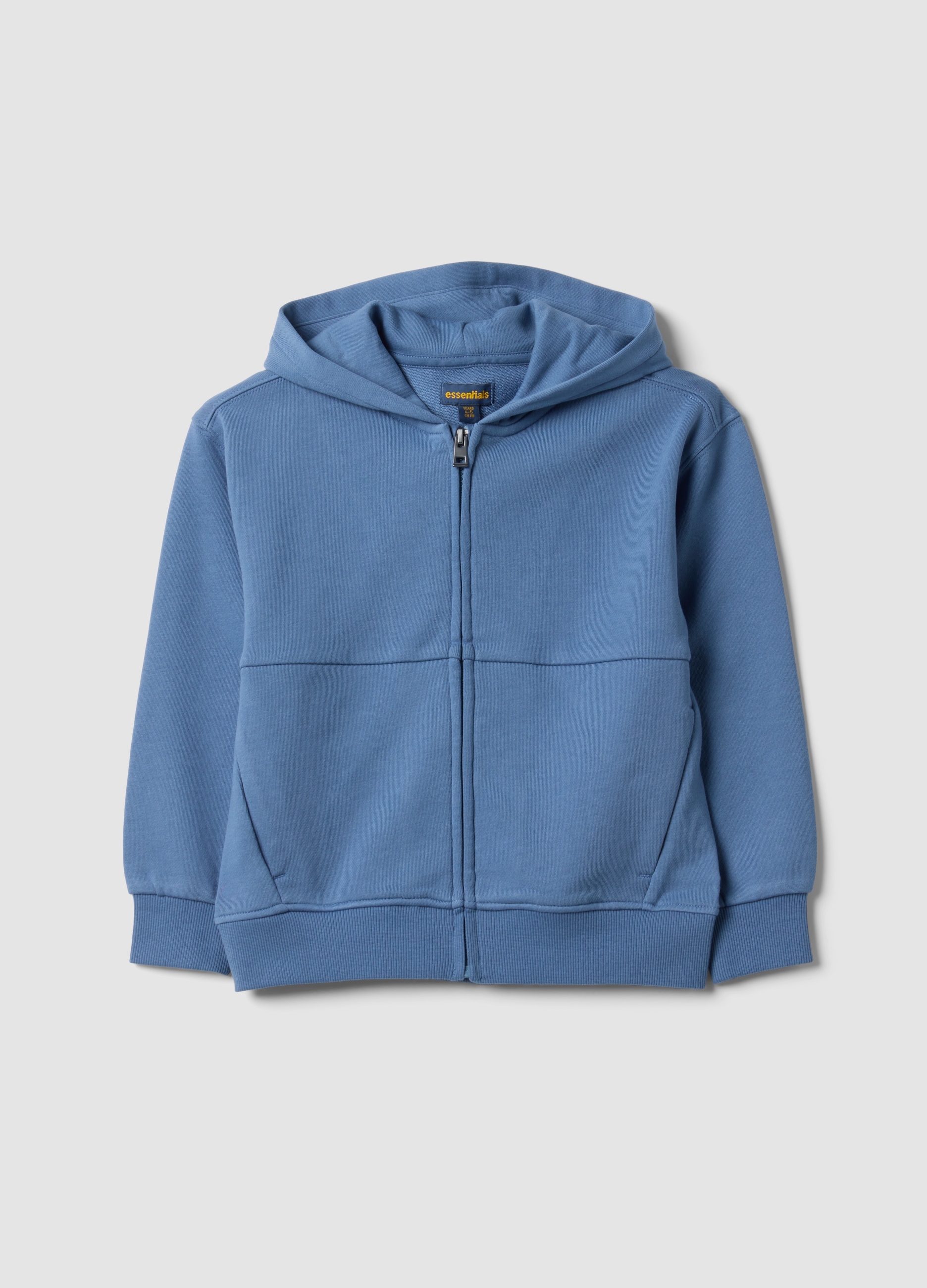 OVS KIDS, Felpa Azzurra Con Cappuccio In Puro Cotone Organico Over Fit Per Bambino, Azzurro, Taglia: 9-10