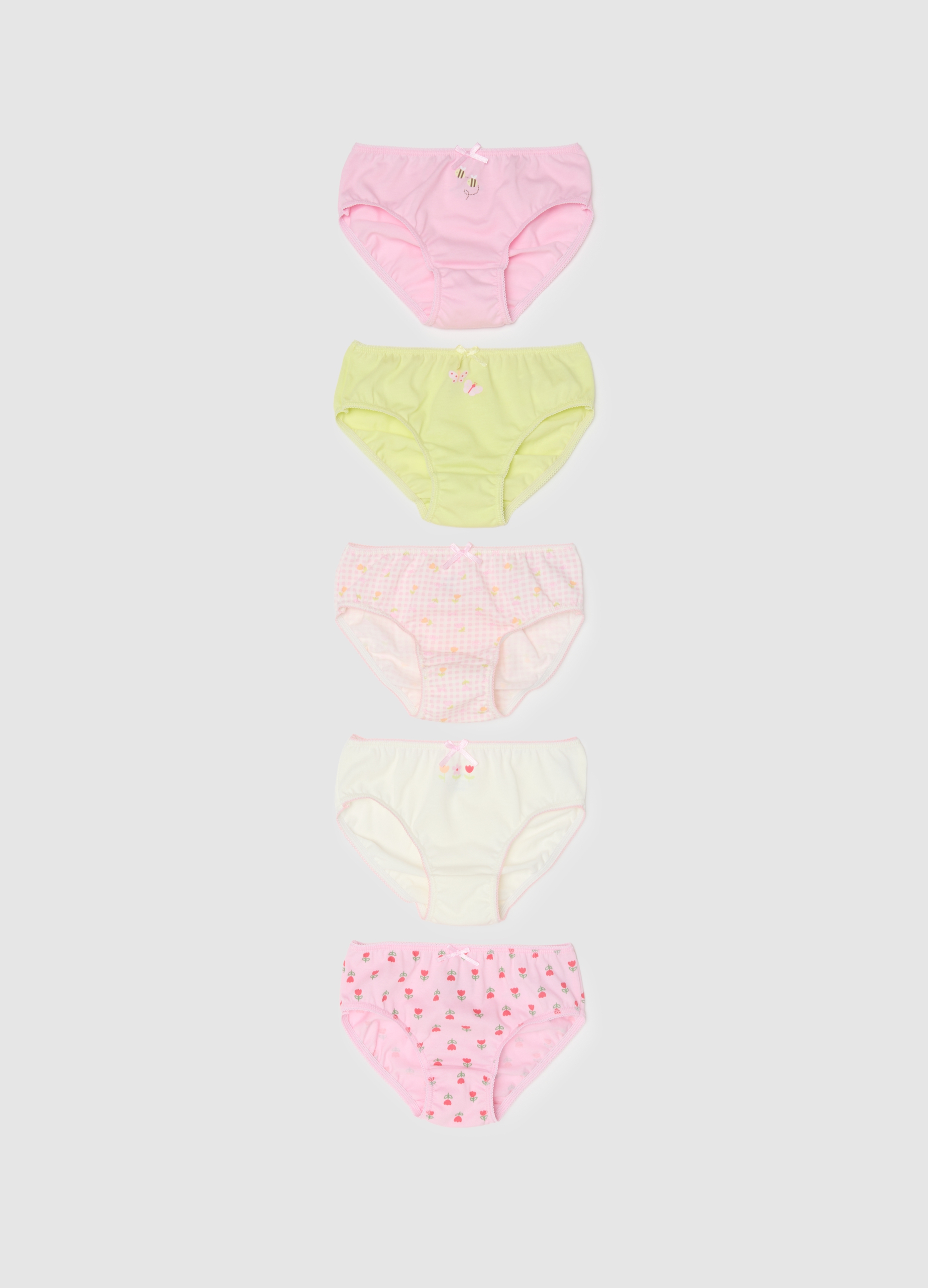 FAGOTTINO, Pack Múltiple De Braguitas Multicolor De Algodón Puro Para Recién Nacida, Ajuste Regular, Niña, Blanco/rosa, Talla: 30-36