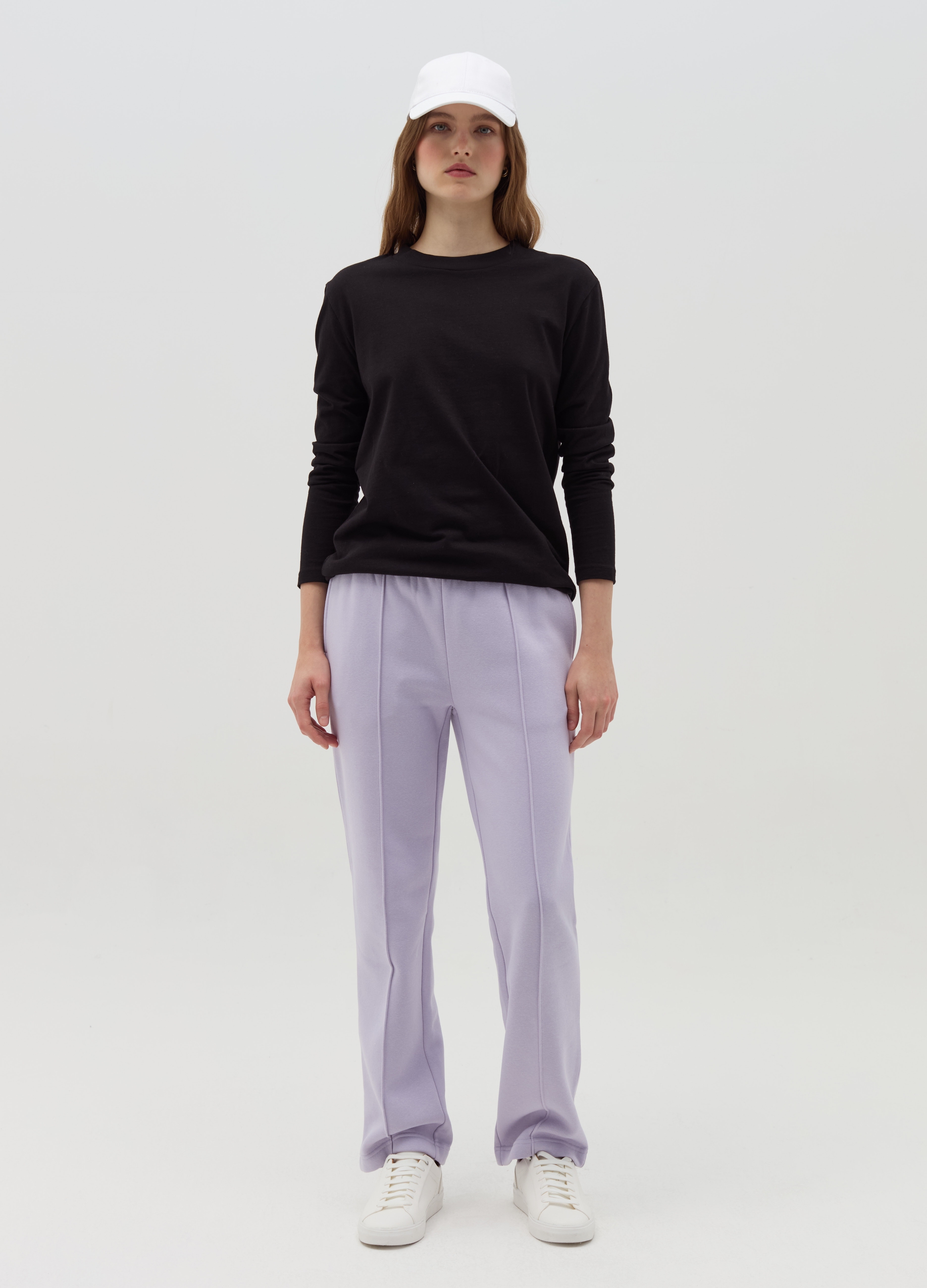 OVS, Joggers Essential Straight Fit, Donna, Viola, Taglia: L