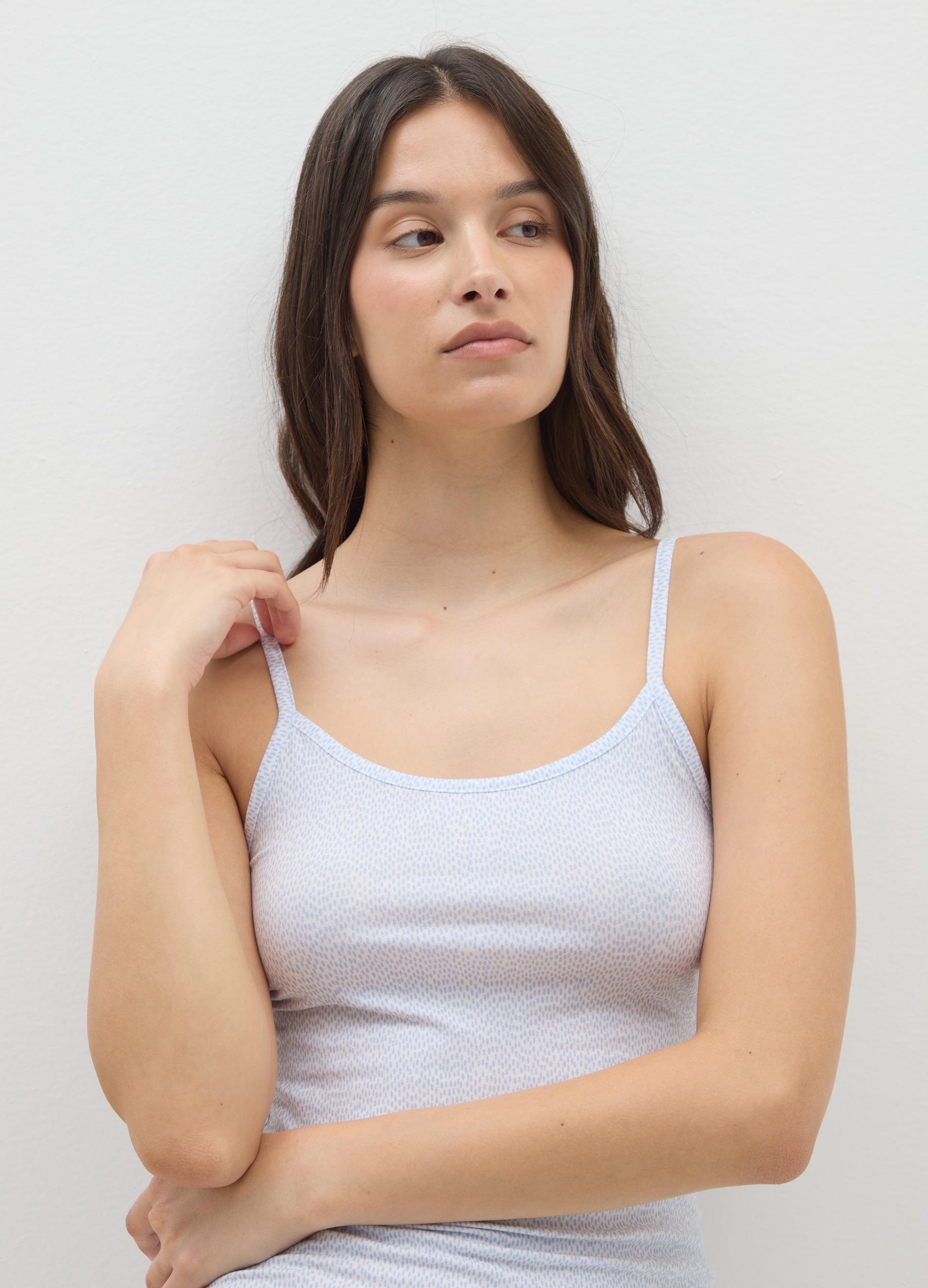 Pack De Camisetas De Tirantes De Mujer De Algodón Multicolor Ajuste Regular, Mujer, Blanco/azul claro, Talla: M