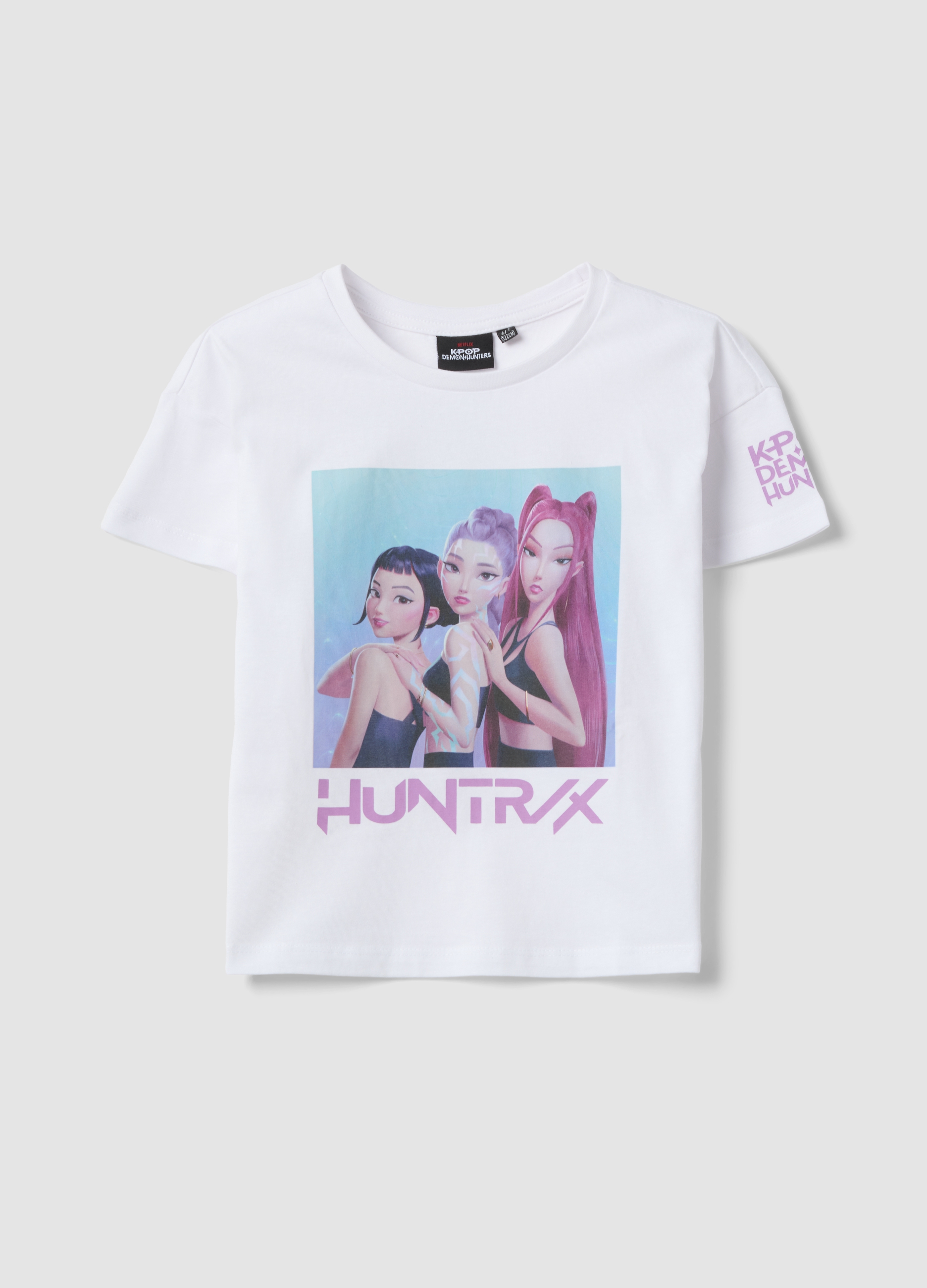 OVS KIDS, Camiseta Blanca De Niña De Algodón Puro Con Ajuste Regular Y Estampado, Niña, Blanco, Talla: 8-9