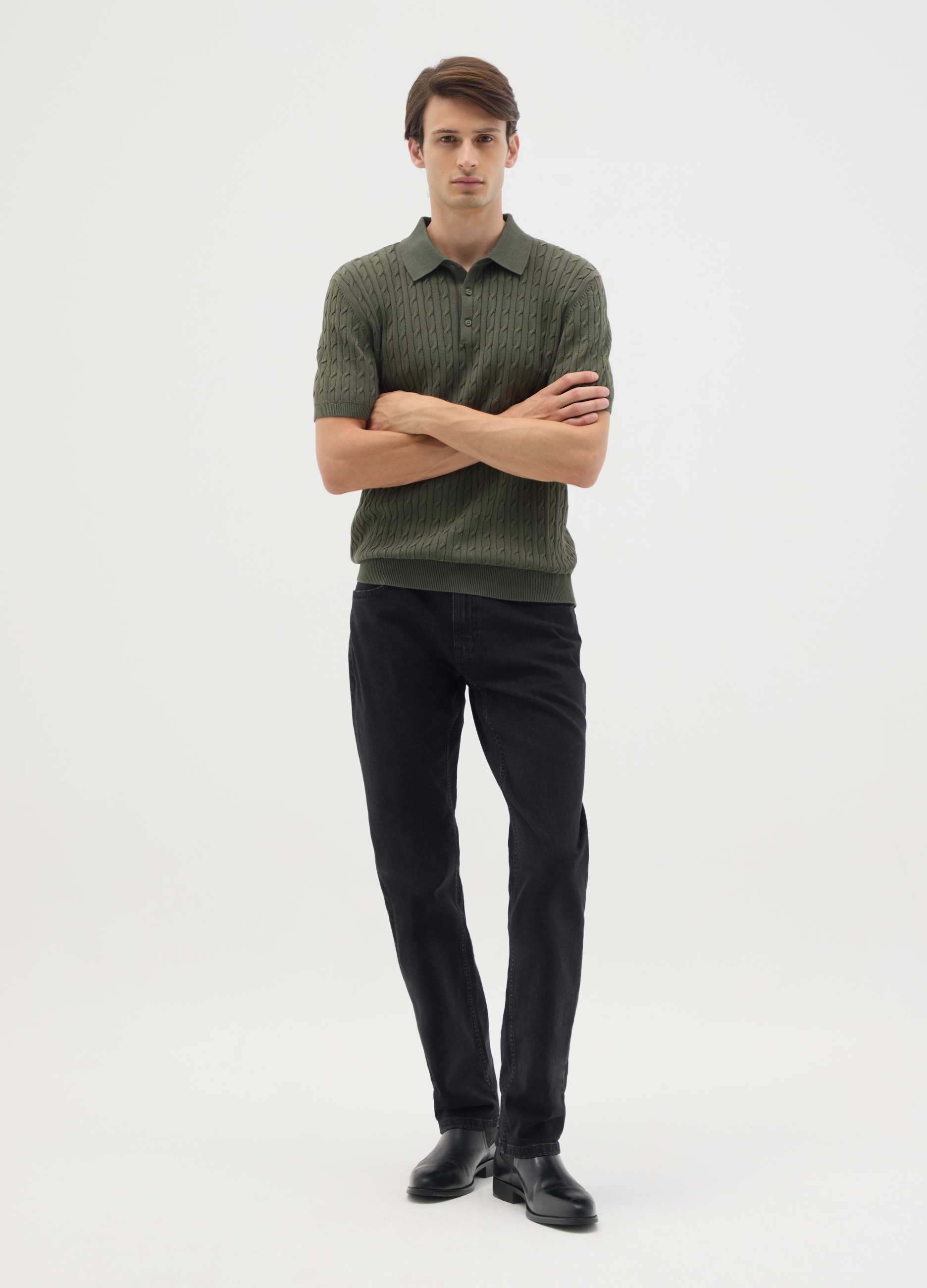 OVS , Polo In Puro Cotone Verde Regular Fit, Uomo, Verde, Taglia: S