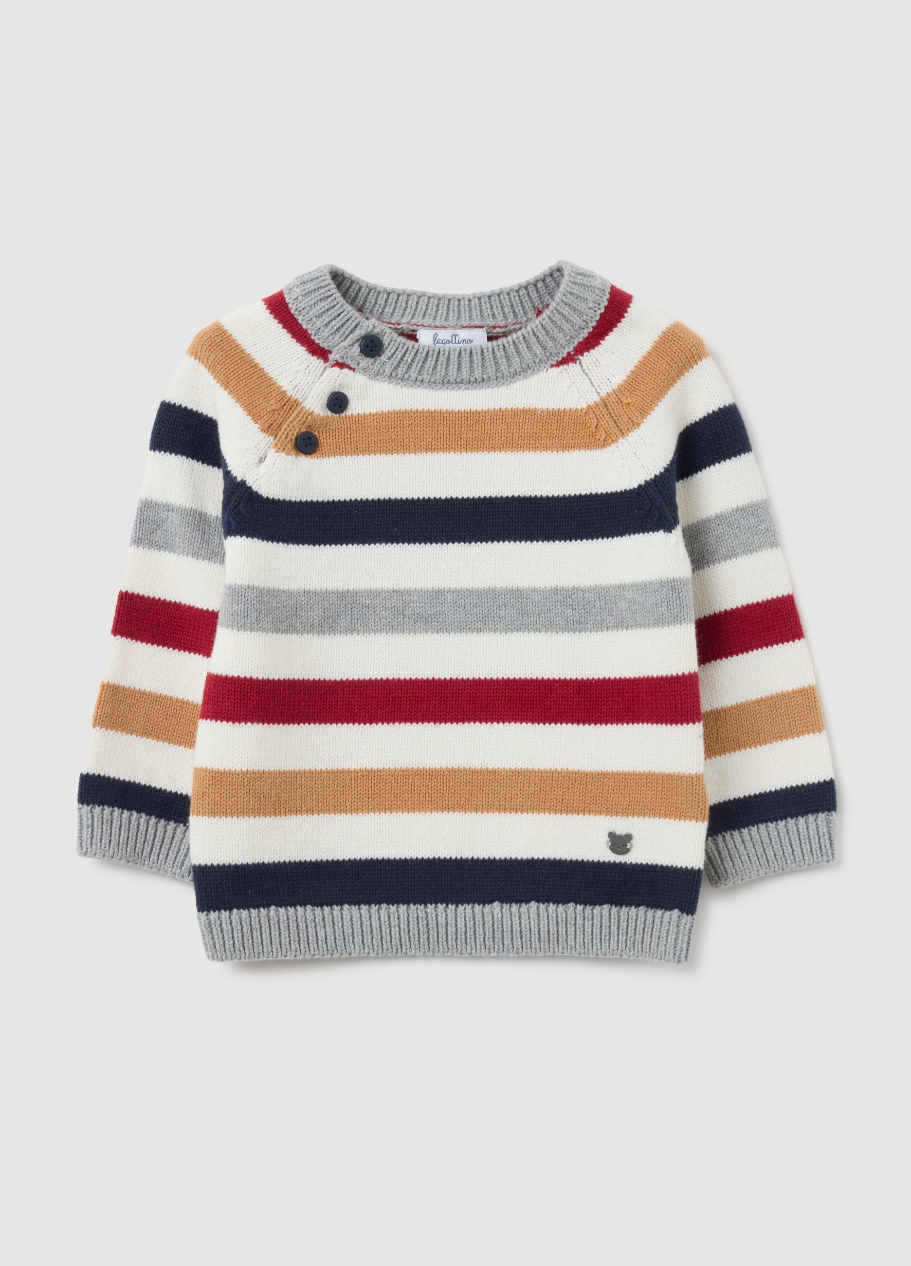 FAGOTTINO, Jersey De Bebé En Algodón Puro Multicolor Corte Regular, Bebé Niño, Azul/gris, Talla: 3-6