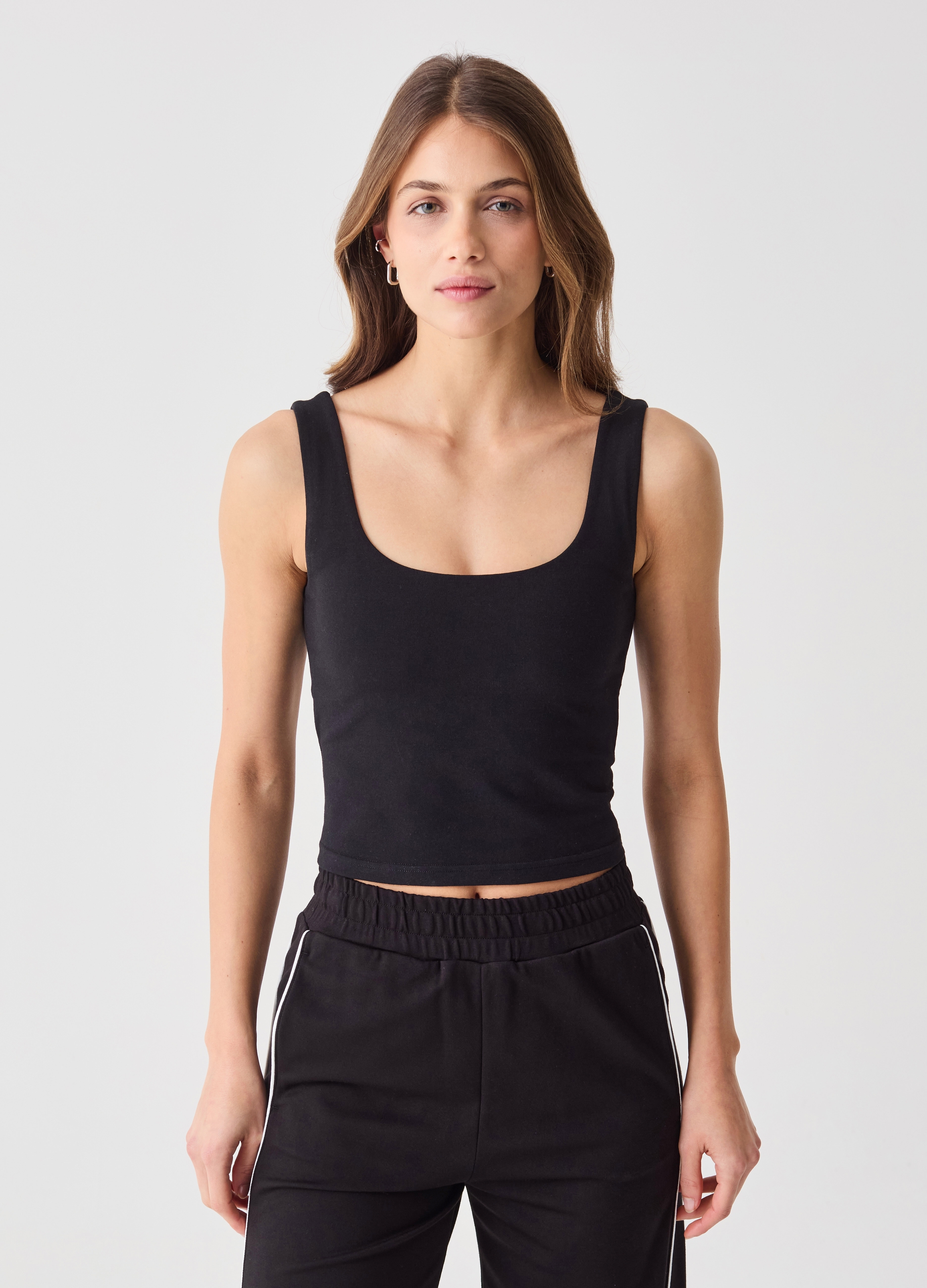 OVS, Tank Top Crop Altavia Studio, Donna, Nero, Taglia: XS