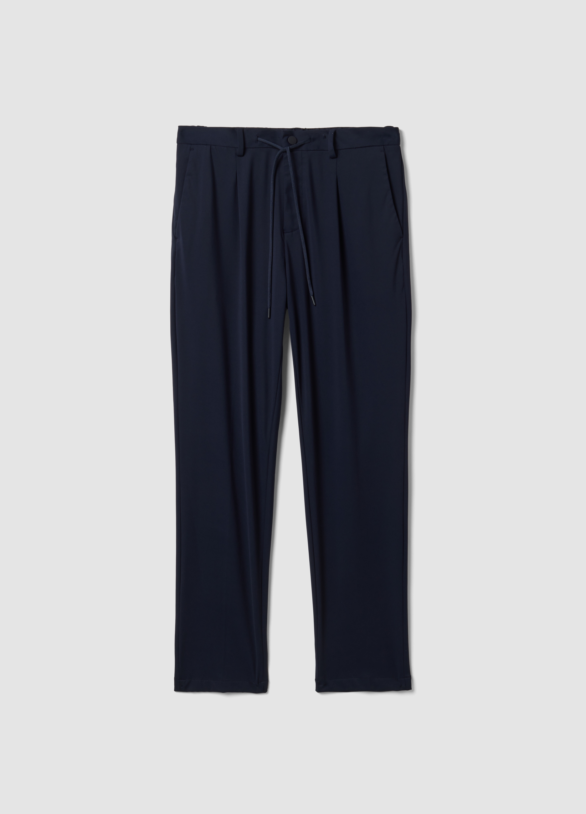 Piombo Tech, Pantaloni Blu In Tessuto Elasticizzato 4 Way Stretch Regular Fit Easy Iron, Uomo, Blu, Taglia: 48