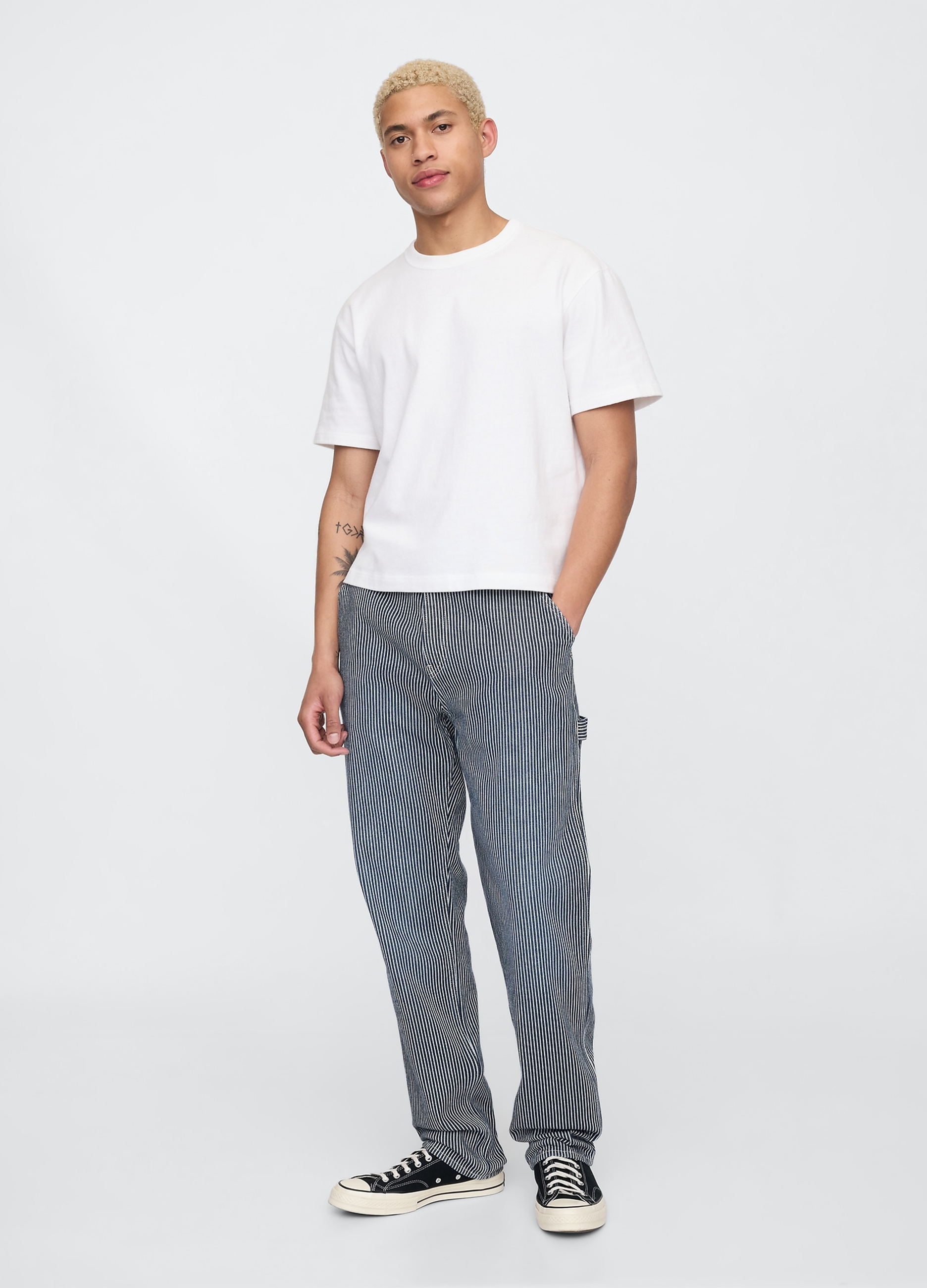 GAP, Jeans A Righe In Lyocell E Cotone Gap, Uomo, Denim, Taglia: 28 x 32