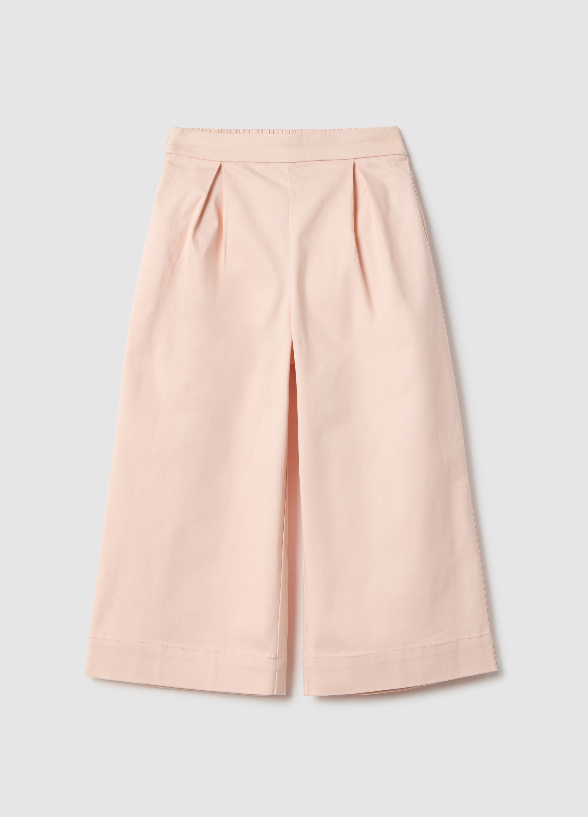 OVS KIDS, Pantalones Culotte De Niña En Algodón Elástico Rosa Regular Fit, Niña, Rosa Claro, Talla: 6-7