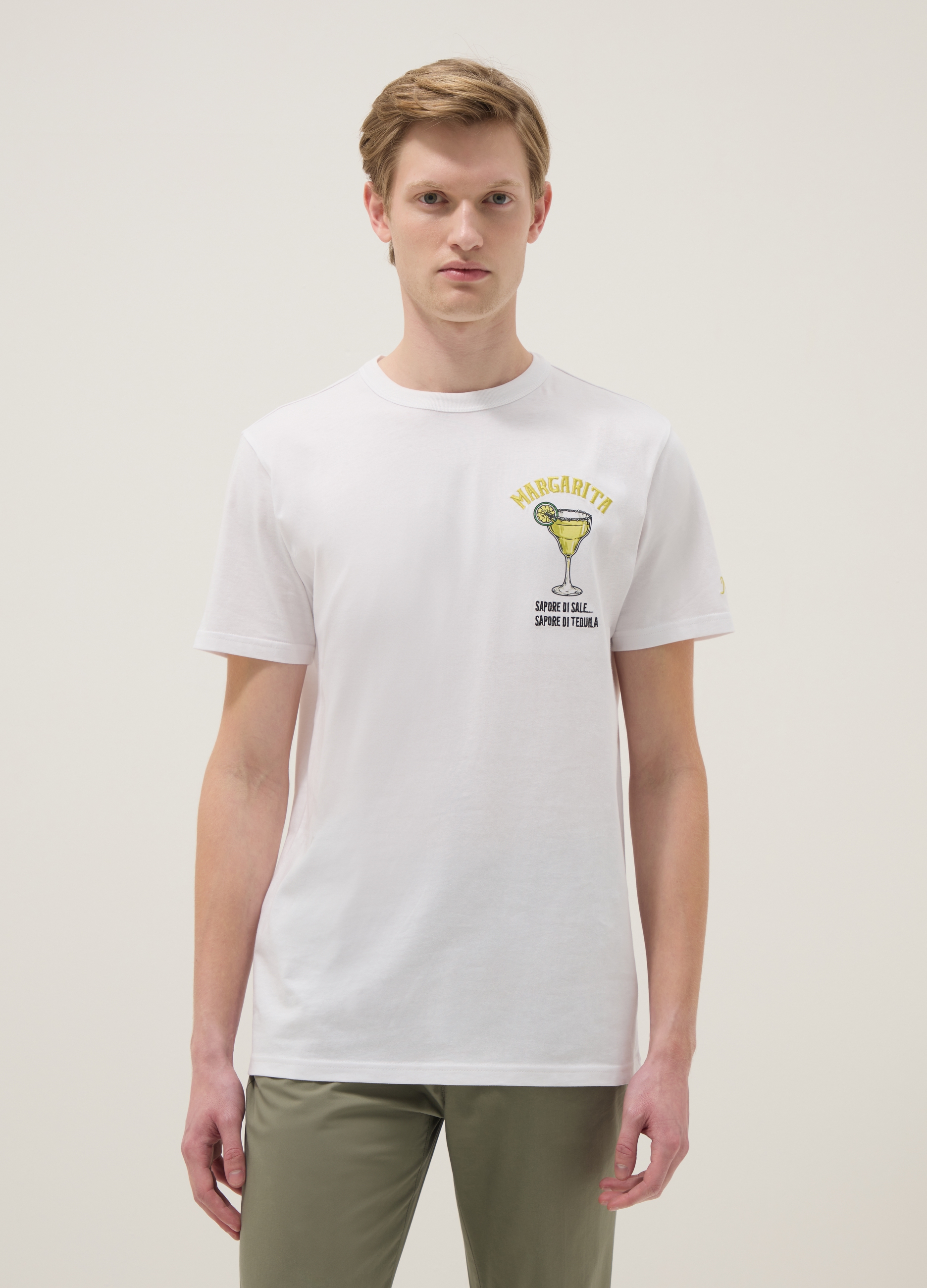 EVERLAST, T-shirt In Puro Cotone Bianco Regular Fit Con Stampa Margarita, Uomo, Bianco, Taglia: XL