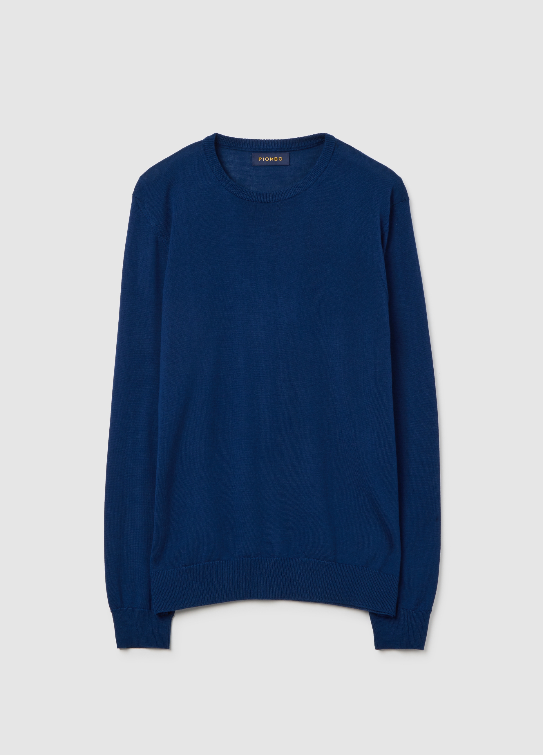 PIOMBO, Maglia Blu A Maniche Lunghe In Lana Merino, Hombre, Azul, Talla: L