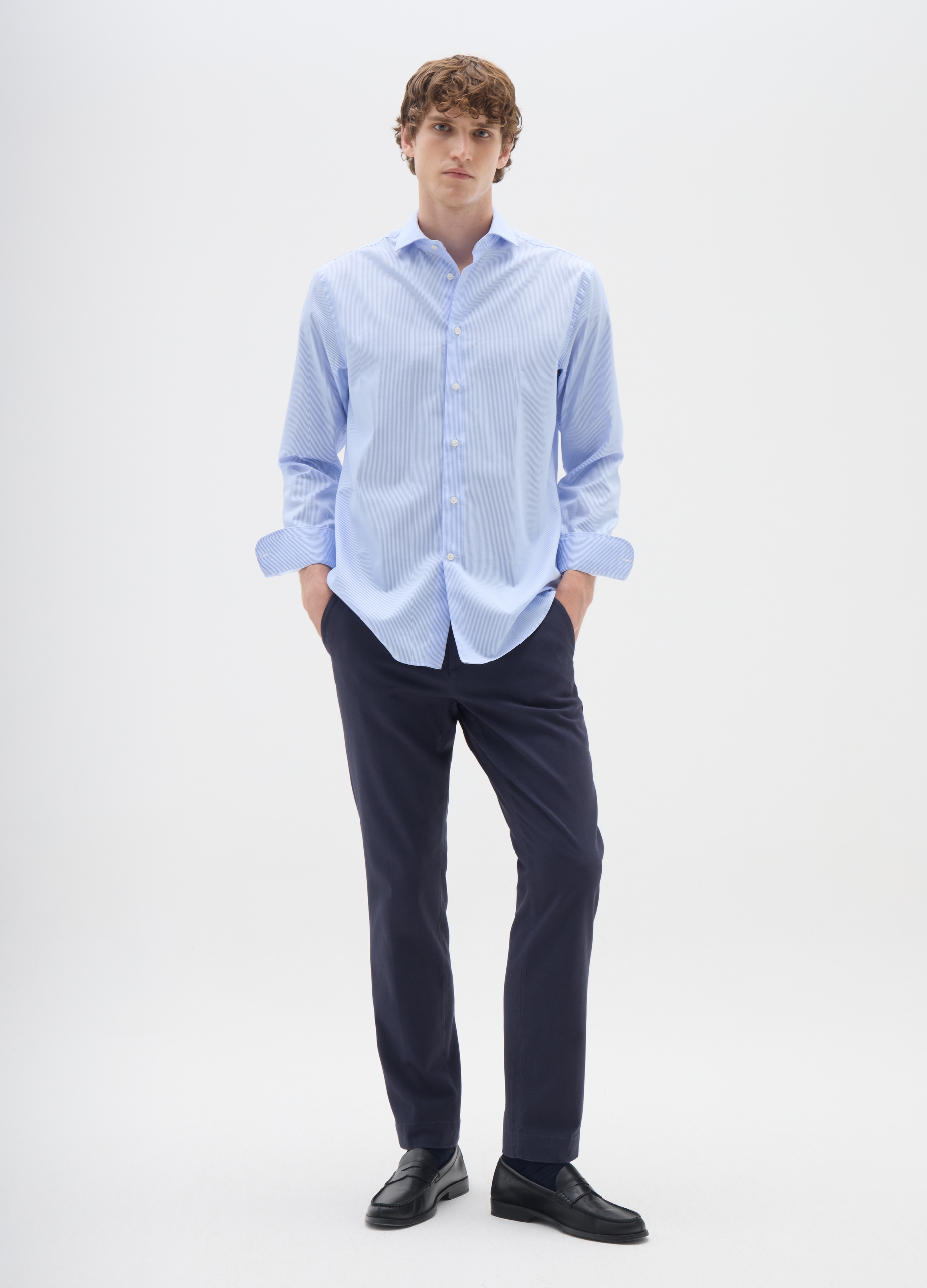 OVS, Pantalones Azul De Algodón Elástico Slim Fit, Hombre, Azul oscuro, Talla: 52