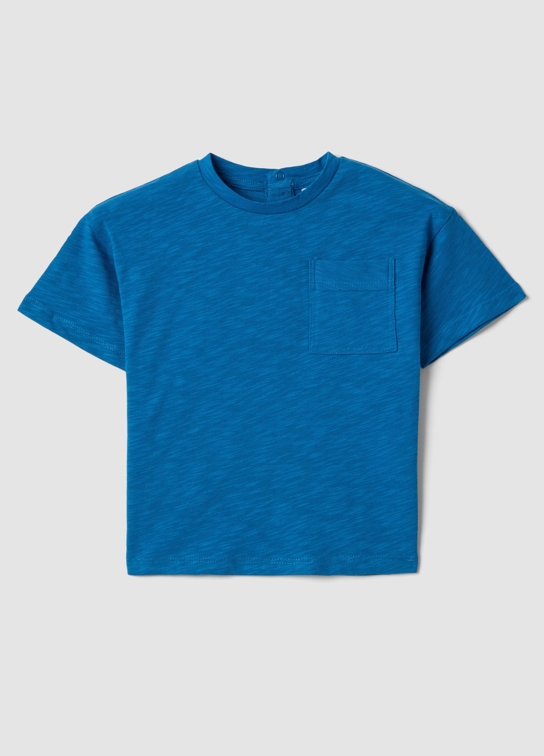 FAGOTTINO, Camiseta Azul De Algodón Puro Para Niños, Ajuste Regular Con Bolsillo, Niño, Blu Bluette, Talla: 24-30