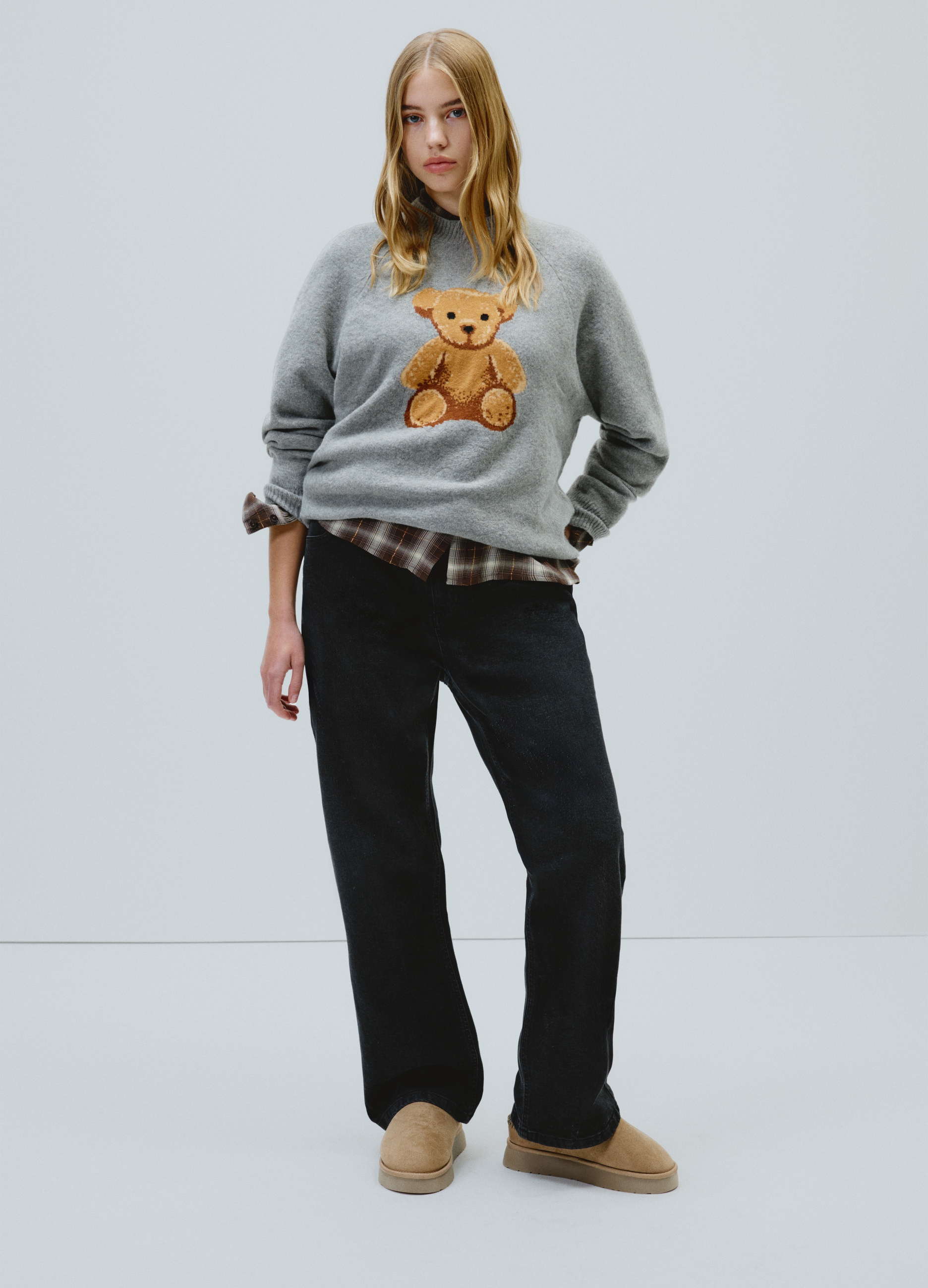 MYA, Maglione Grigio Con Stampa, Donna, Grigio, Taglia: XXL