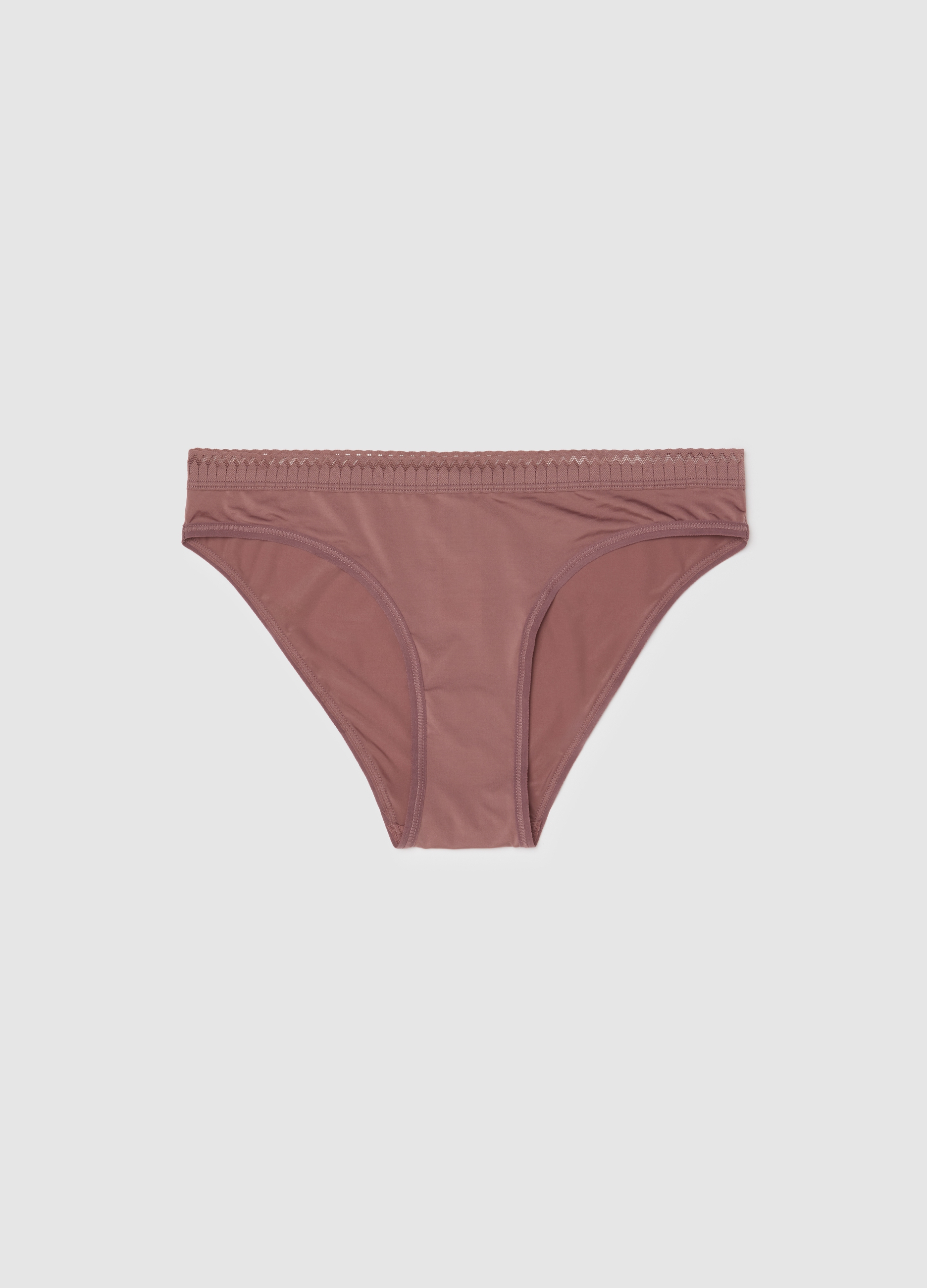 Slip Rosa In Tessuto Elasticizzato, Mujer, Marrón, Talla: 2