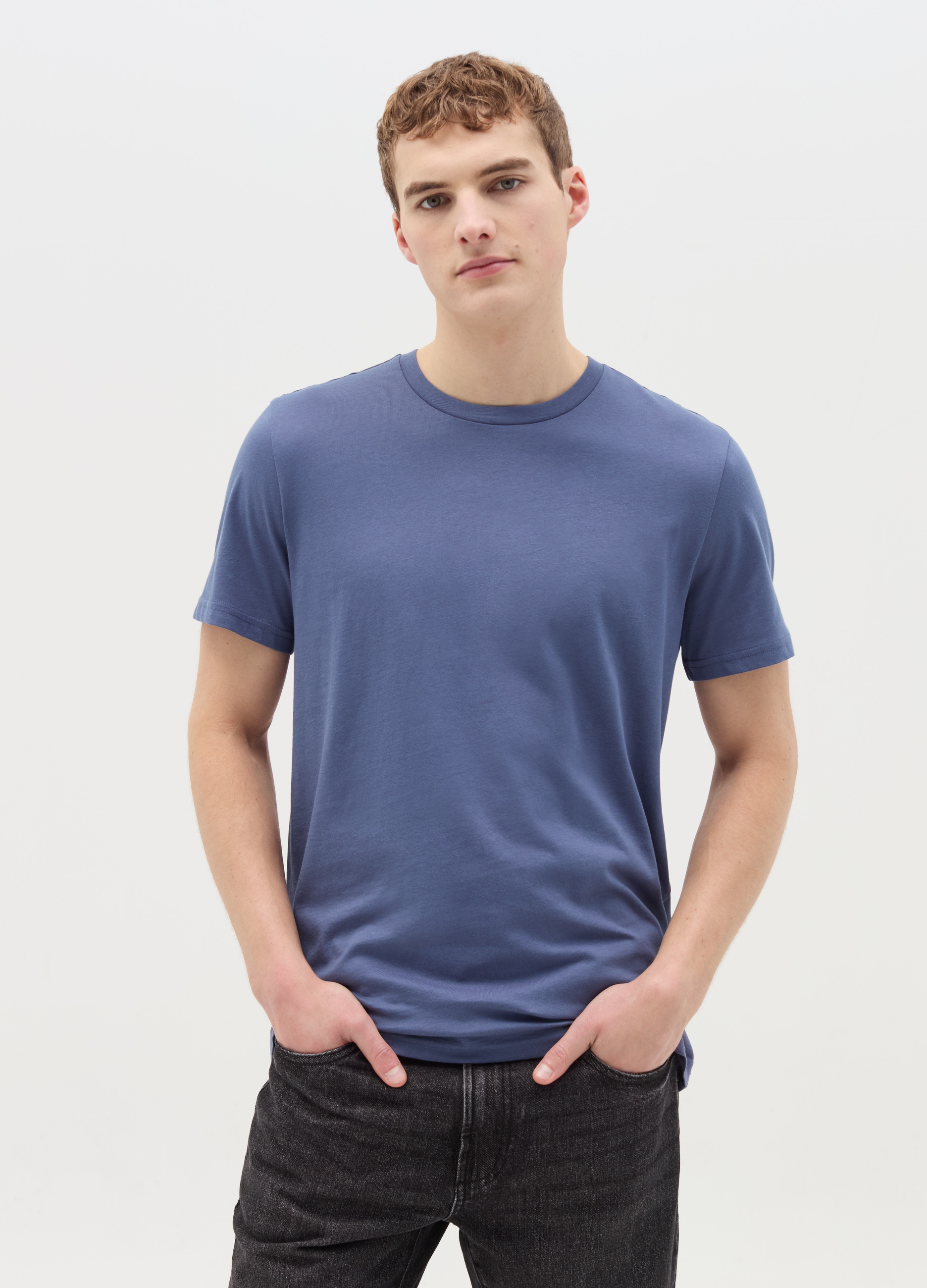 OVS , T-shirt Regular Fit In Cotone, Uomo, Blu, Taglia: S