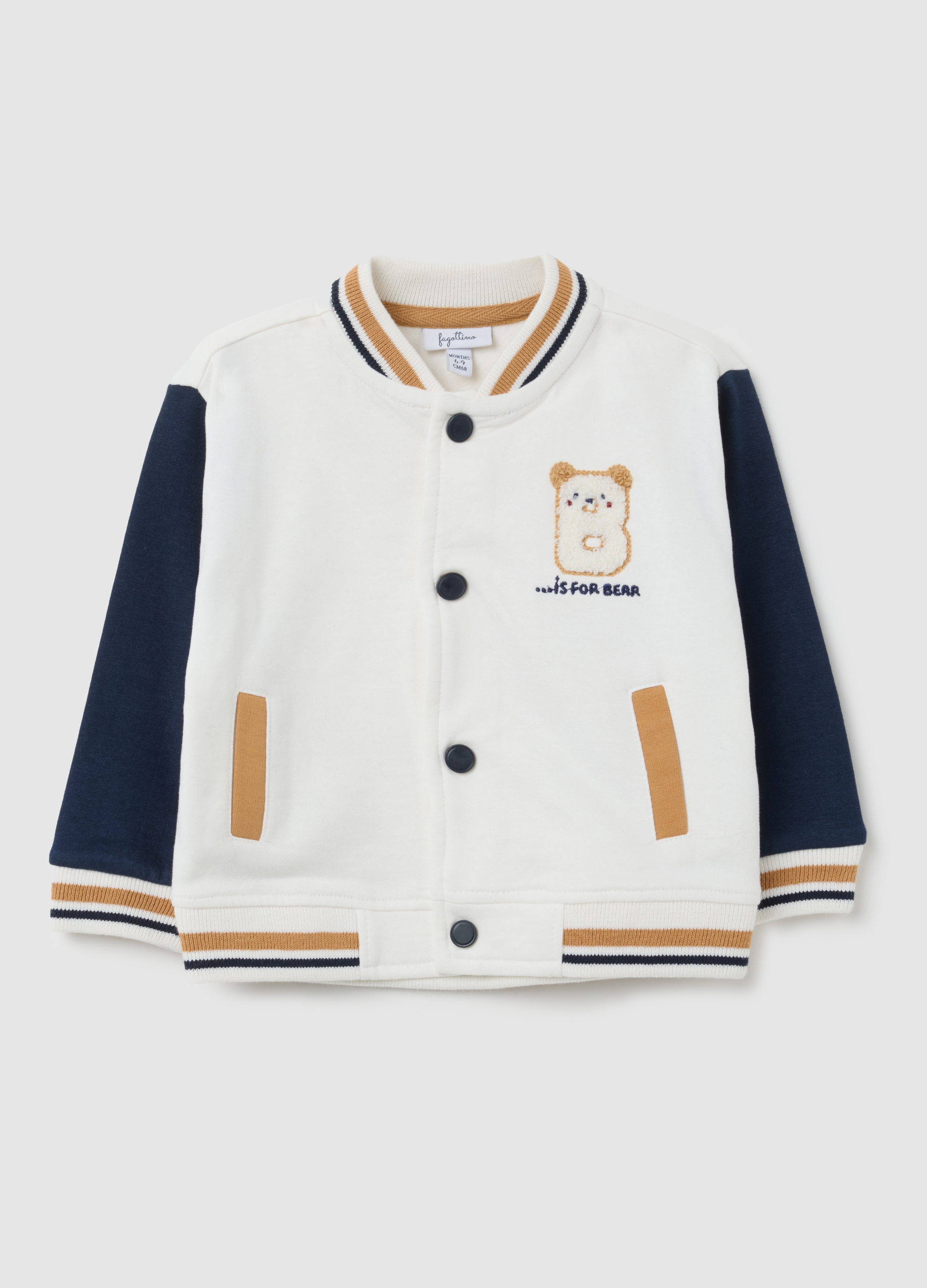 FAGOTTINO, Felpa Da Neonato In Puro Cotone Bianca Regular Fit, Multicolor, Taglia: 3-6