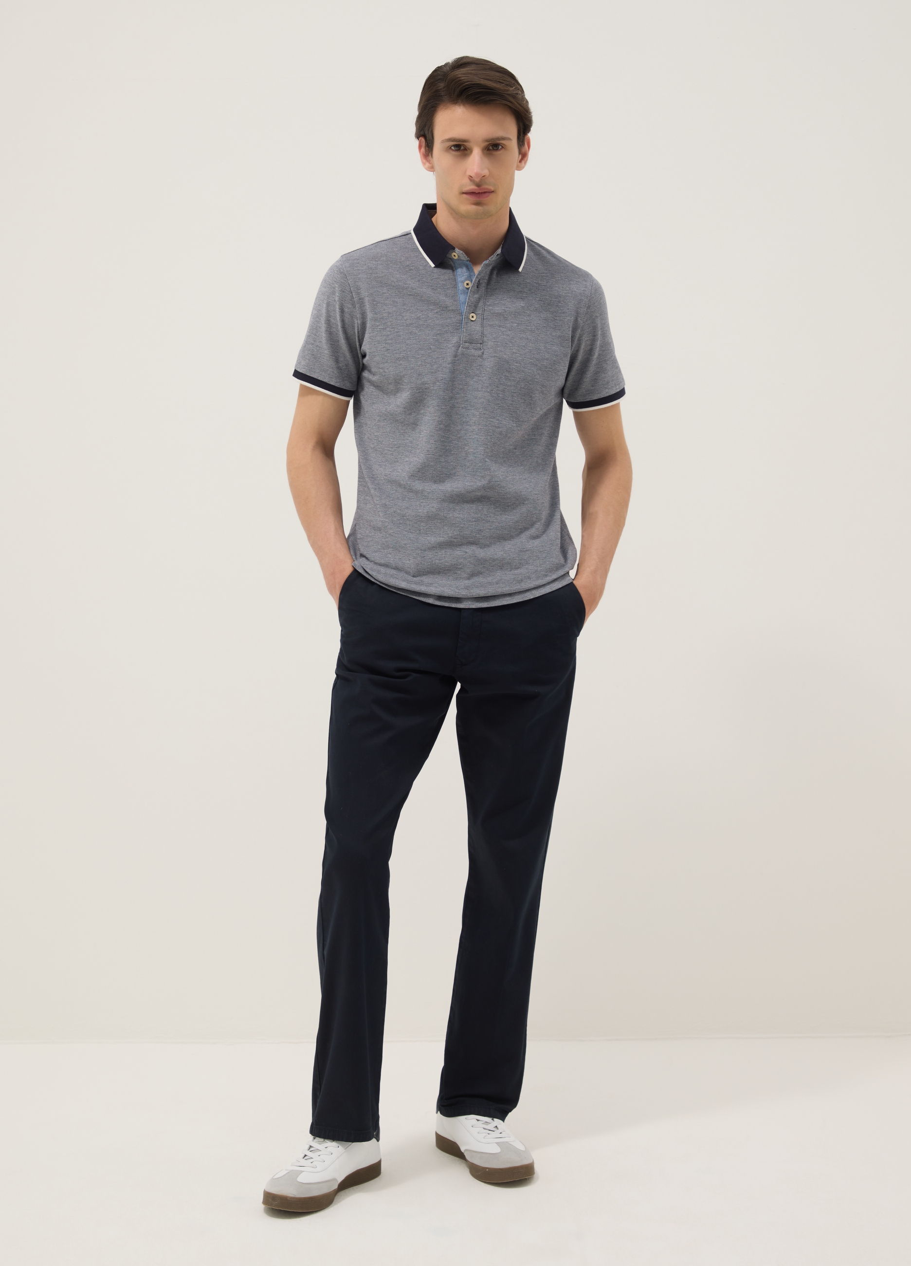 OVS, Pantaloni Chino Blu In Cotone Elasticizzato Regular Fit, Uomo, Blu, Taglia: 56