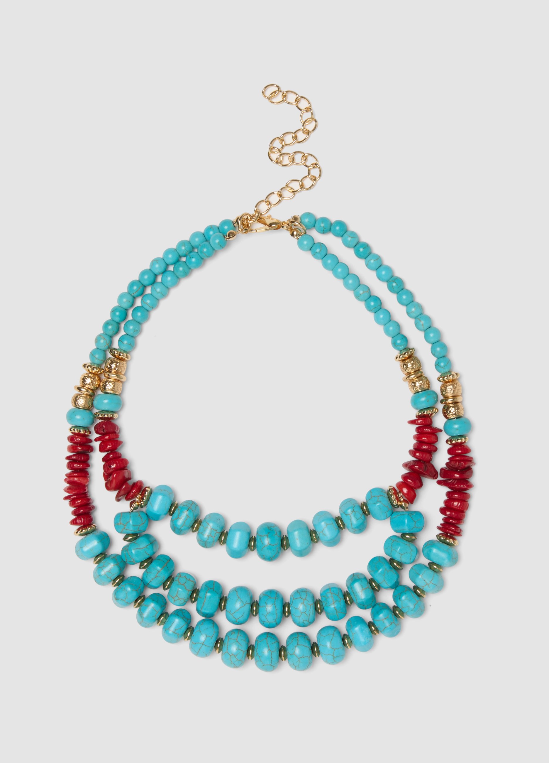 PIOMBO, Collar Multicolor Con Piedras, Mujer, Blanco, Talla: FASUL