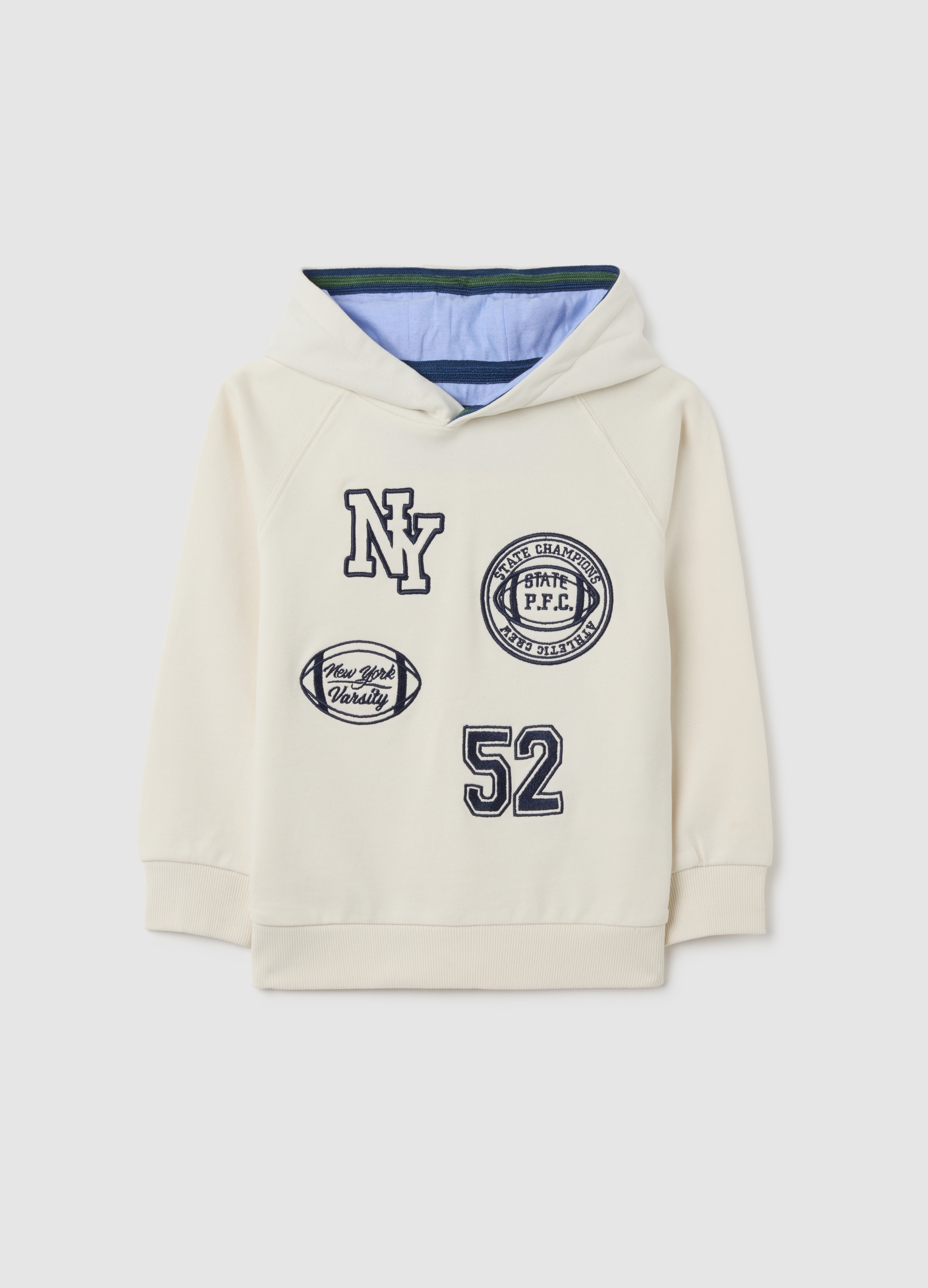 OVS, Weiße Regular Fit Kinder-sweatshirt Aus Reinem Baumwolle, Junge, Weiches Weiß, Größe: 3-4