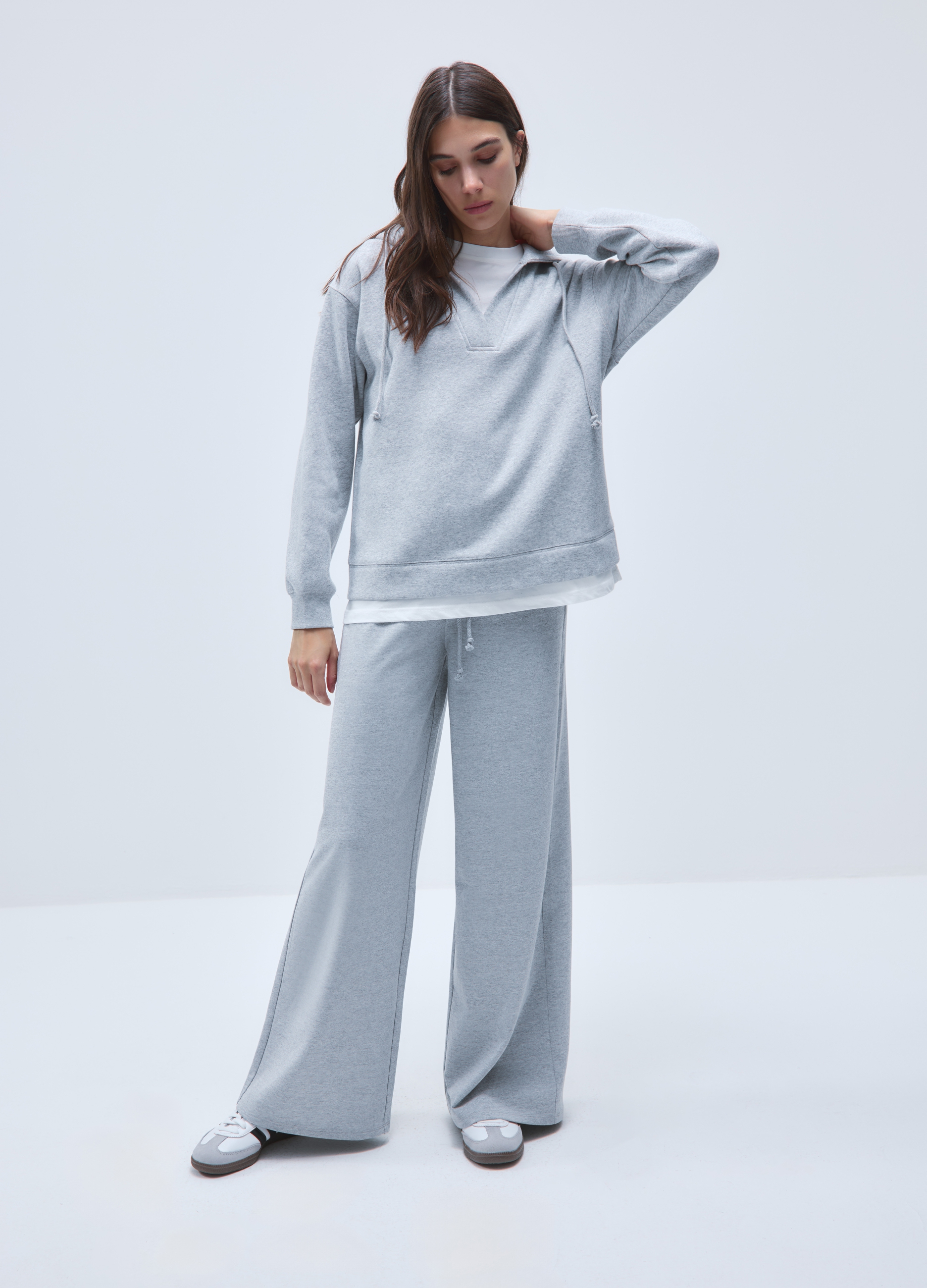 OVS, Pantaloni In Puro Cotone Grigi Regular Fit, Donna, Grigio, Taglia: XL