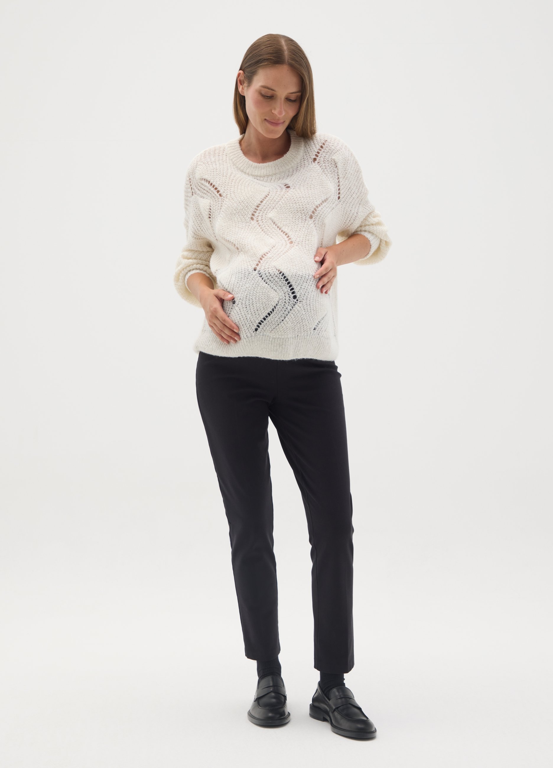 OVS, Pantalones Premamá Negros De Algodón Elástico, Mujer, Negro, Talla: 36