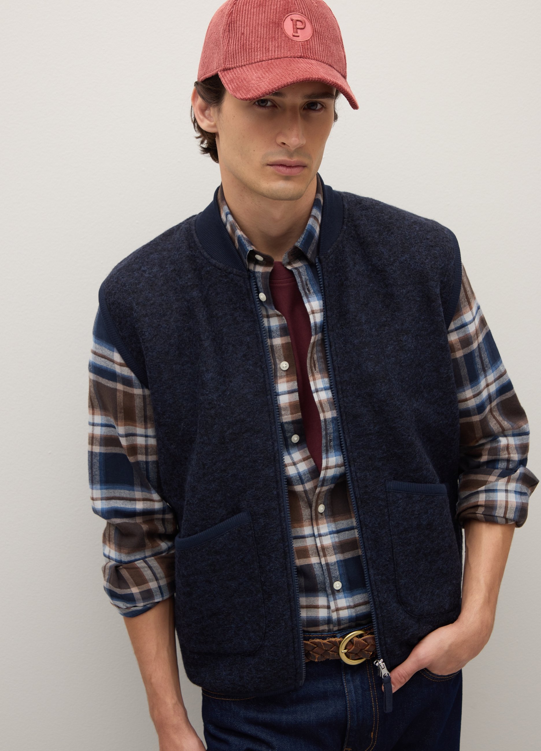 PIOMBO, Gilet Blu In Misto Lana, Uomo, Blu, Taglia: XL