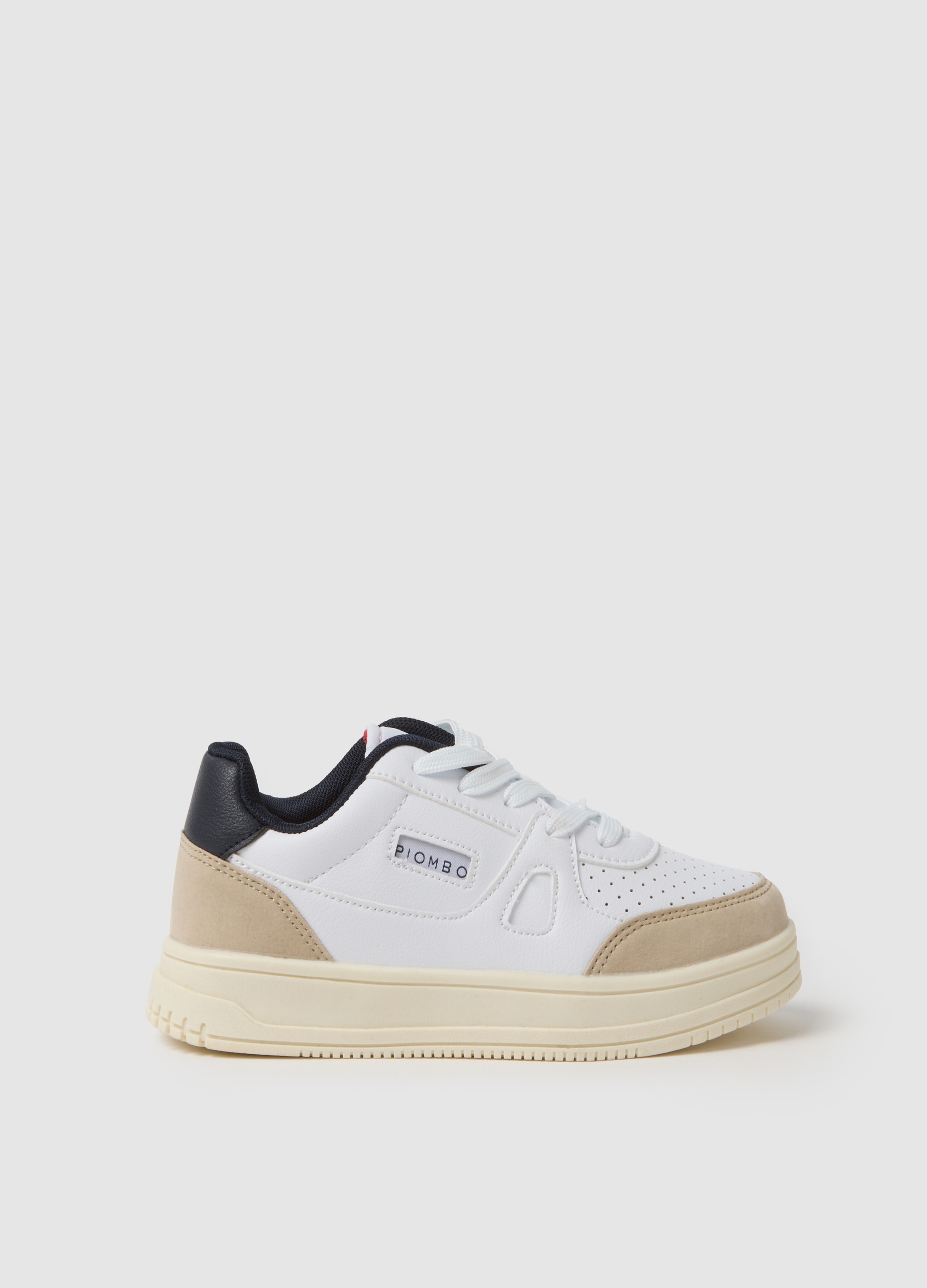 PIOMBO KIDS, Zapatillas Infantiles Blancas Y Beige, Niño, Negro/Blanco/Beige, Talla: 33