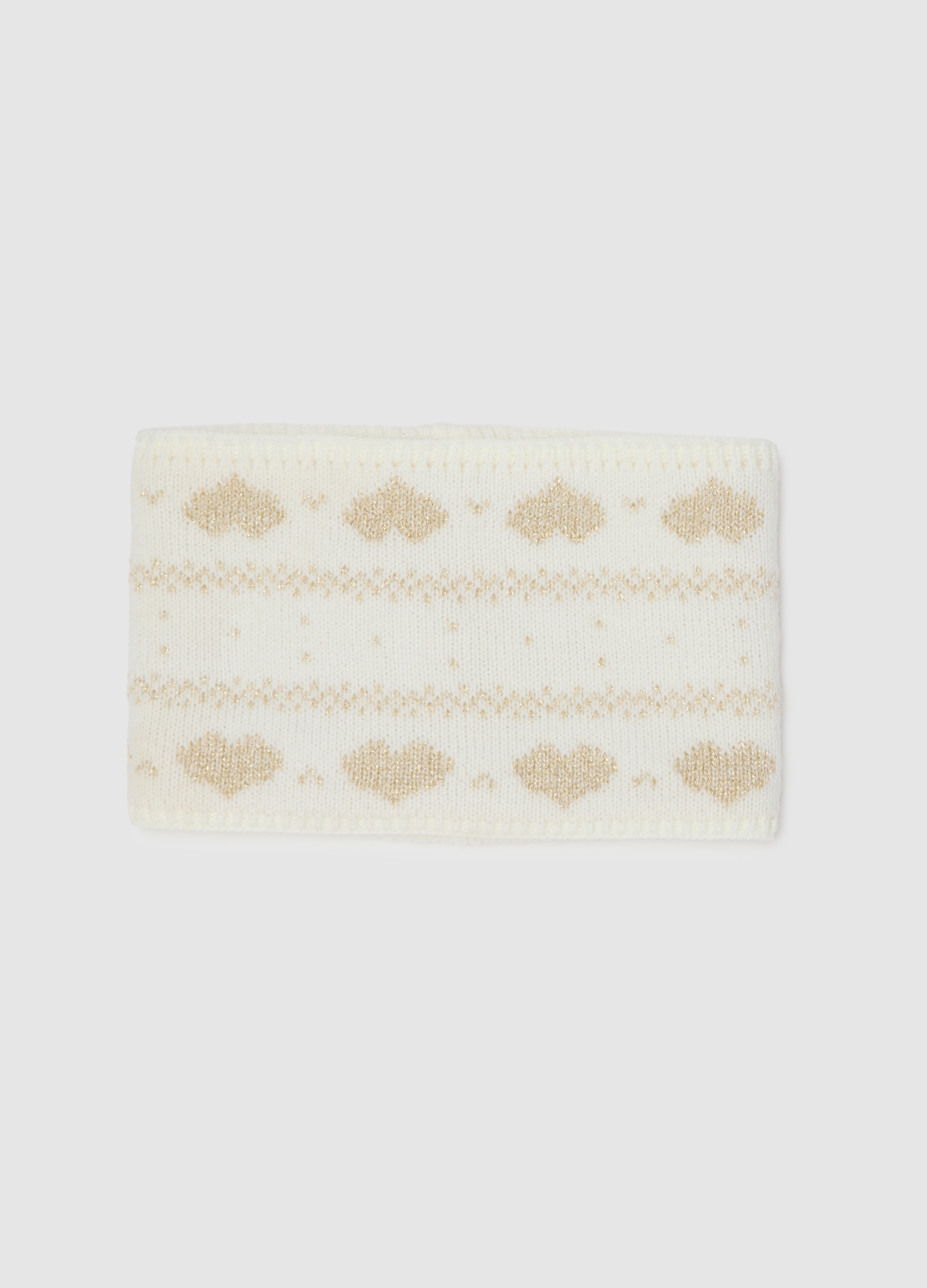 FAGOTTINO, Braga De Cuello Blanca Con Corazones Dorados Para Niña, Niña, Blanco, Talla: FASUL