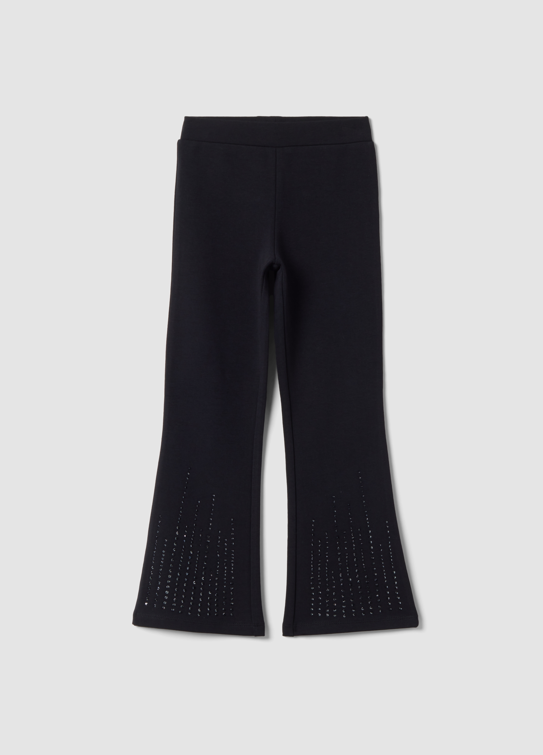 OVS KIDS, Leggings Blu Flare In Cotone Elasticizzato, Bambina, Nero, Taglia: 3-4