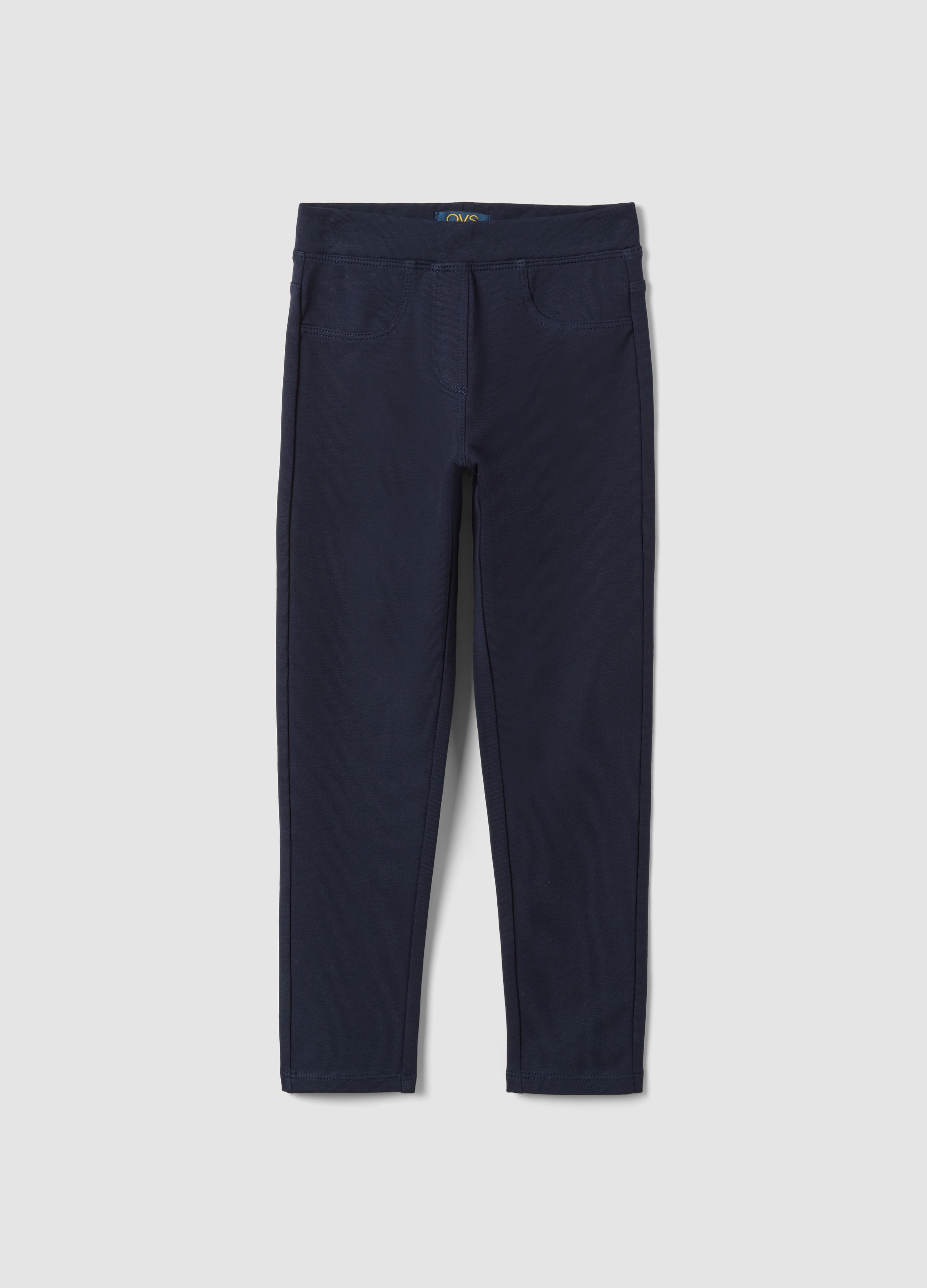 OVS KIDS, Treggings Blu In Cotone Organico Elasticizzato Slim Fit Per Bambina, Blu, Taglia: 3-4