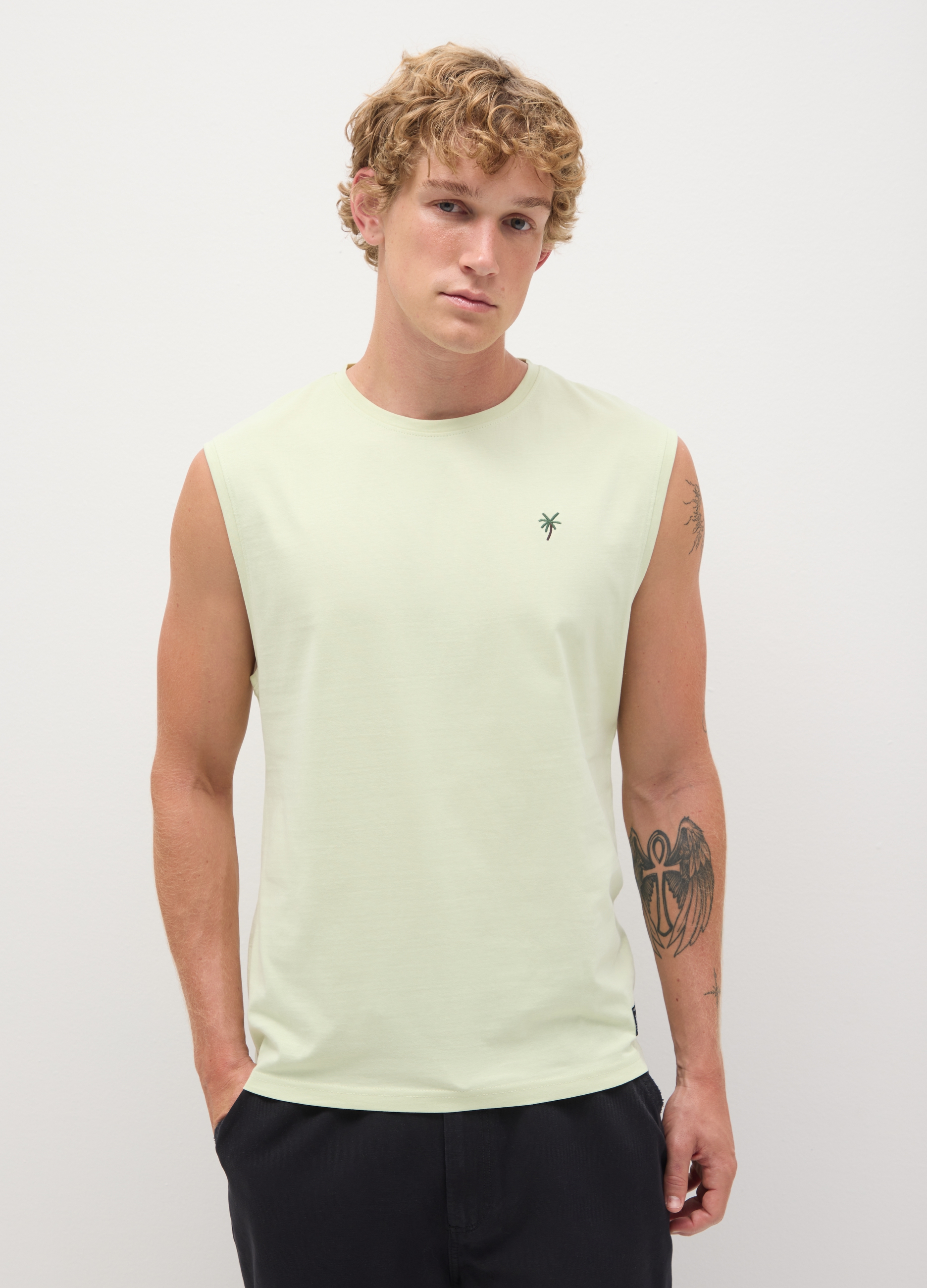 OVS, Canotta Da Uomo In Puro Cotone Verde Regular Fit, Verde, Taglia: M
