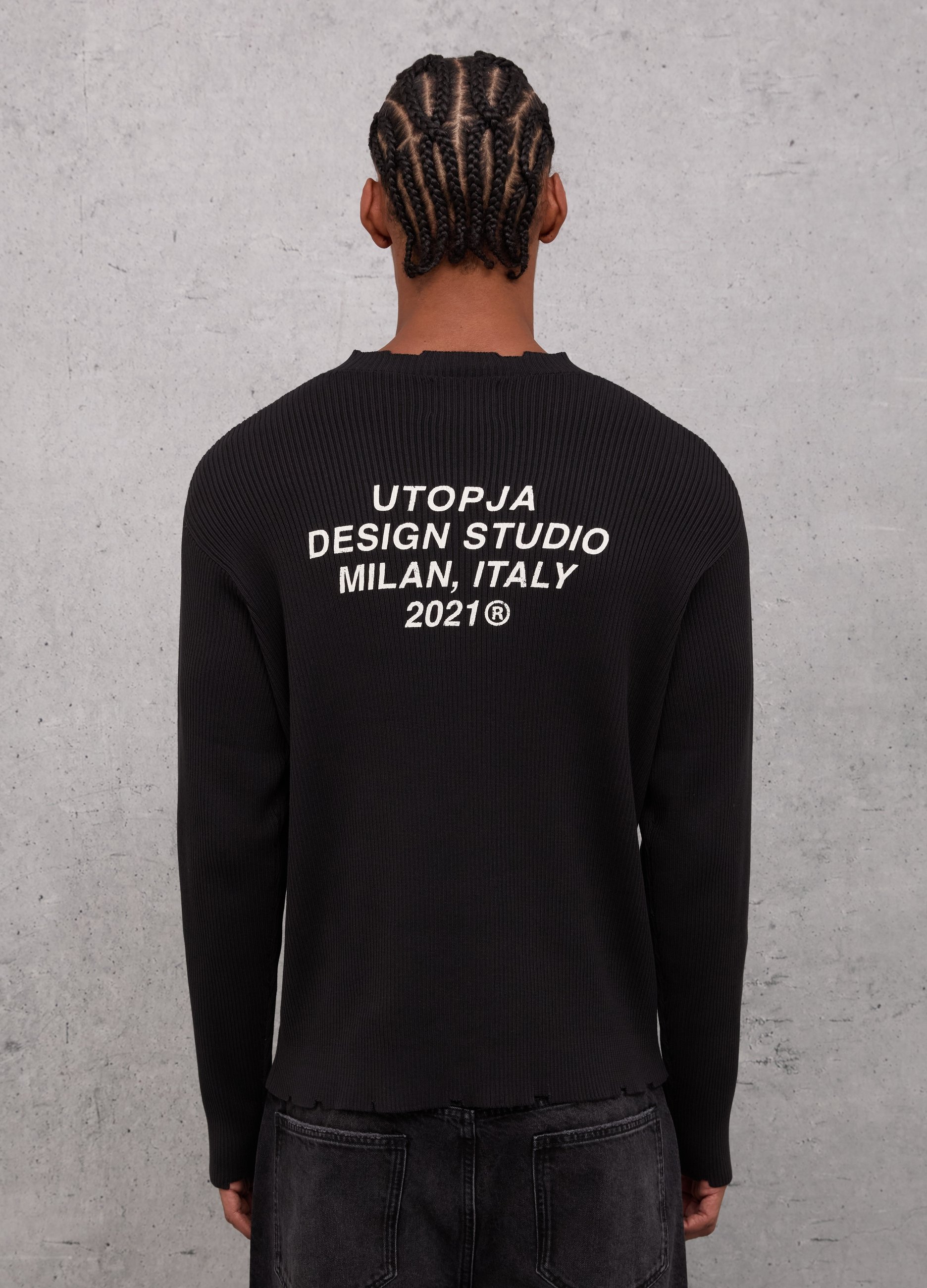 UTOPJA, Light Knit Crewneck Black, Uomo, Nero, Taglia: S