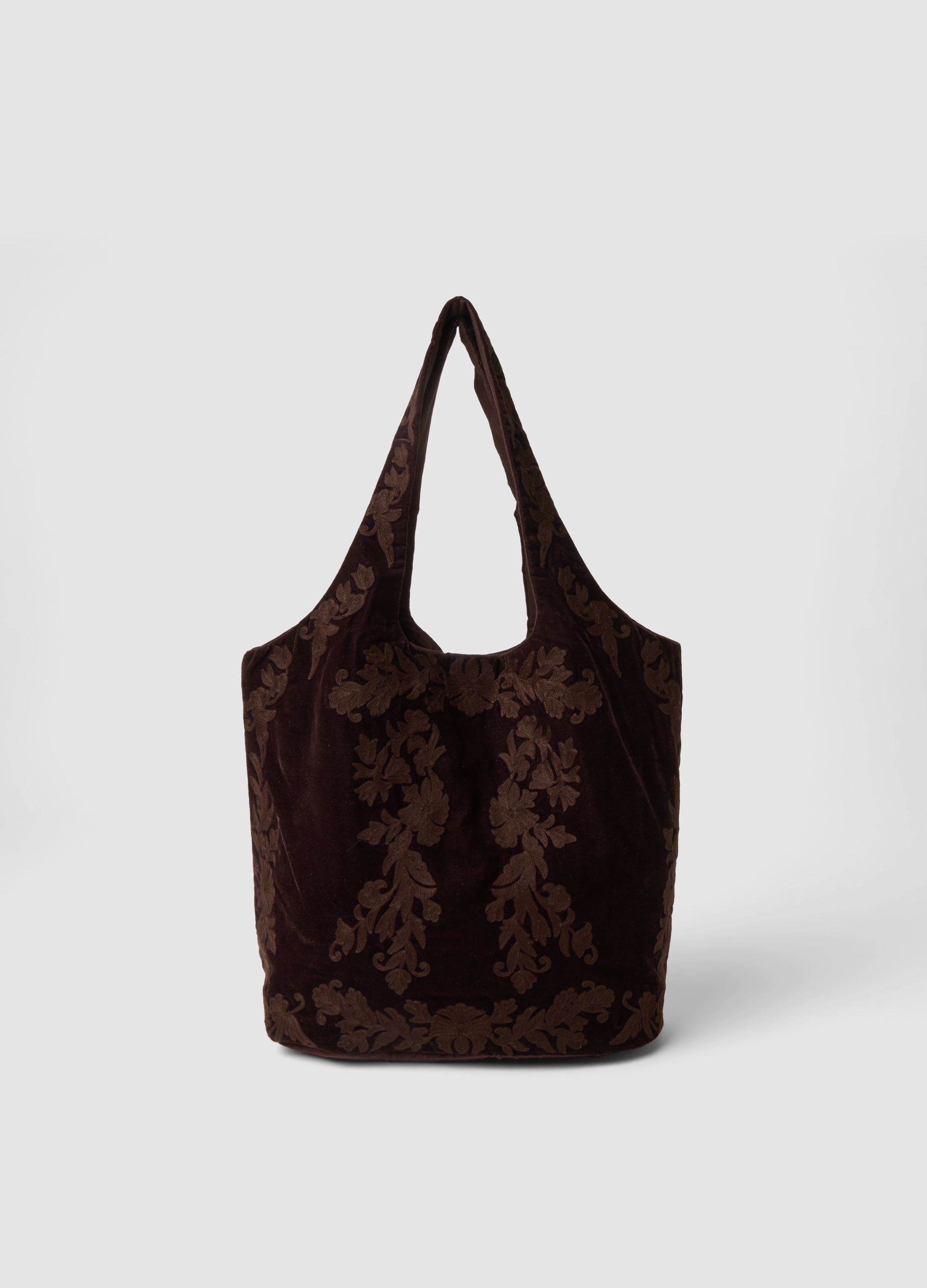 PIOMBO, Borsa Marrone Con Fantasia Floreale, Donna, Marrone, Taglia: ONE SIZE