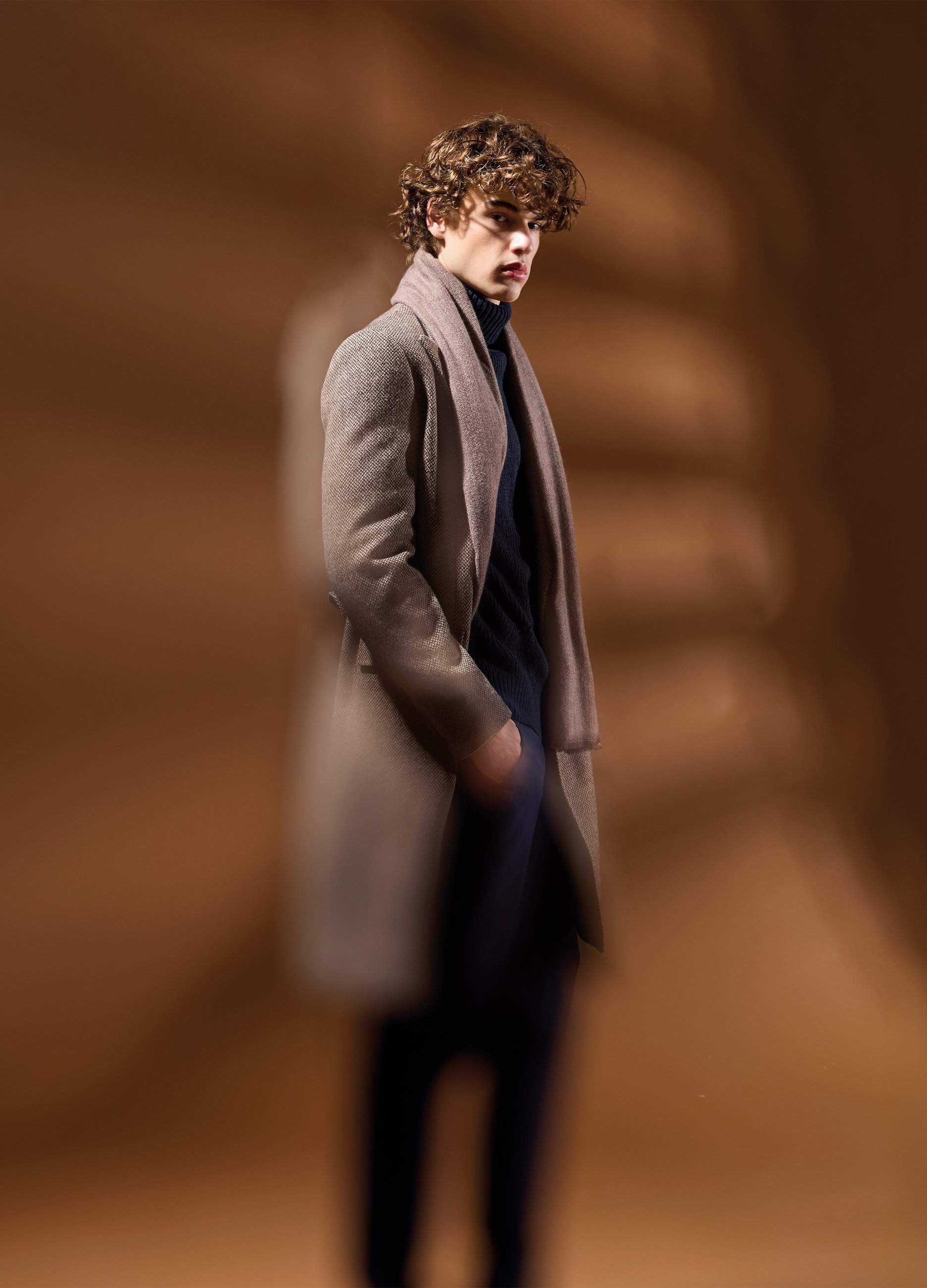 BST.1957, Cappotto Lungo A Quadri Marrone Regular Fit, Uomo, Marrone, Taglia: 52