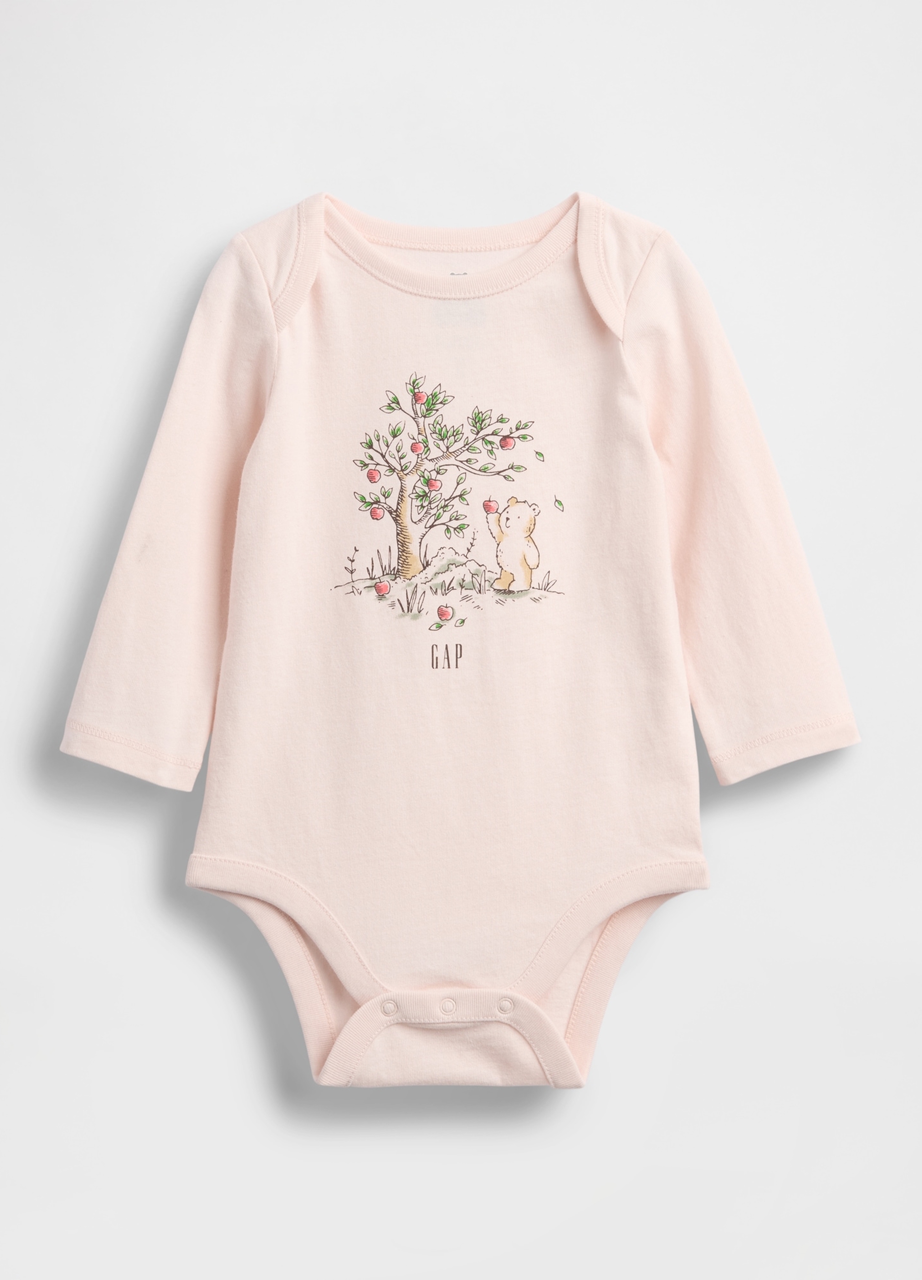 GAP KIDS, Body In Cotone A Maniche Lunghe Con Stampa Orsetto, Unisex, Rosa, Taglia: 18-24M/79-84