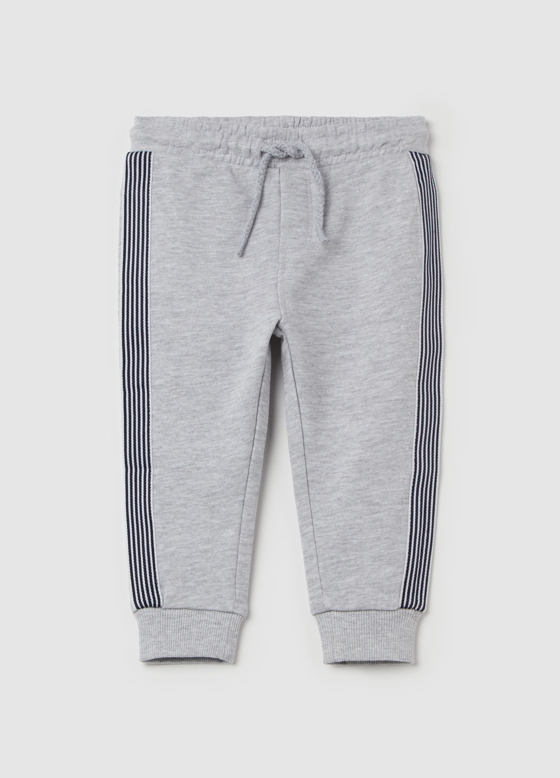 FAGOTTINO, Joggers Con Cordón Y Aplicaciones De Rayas, Niño, Gris claro jaspeado, Talla: 9-12