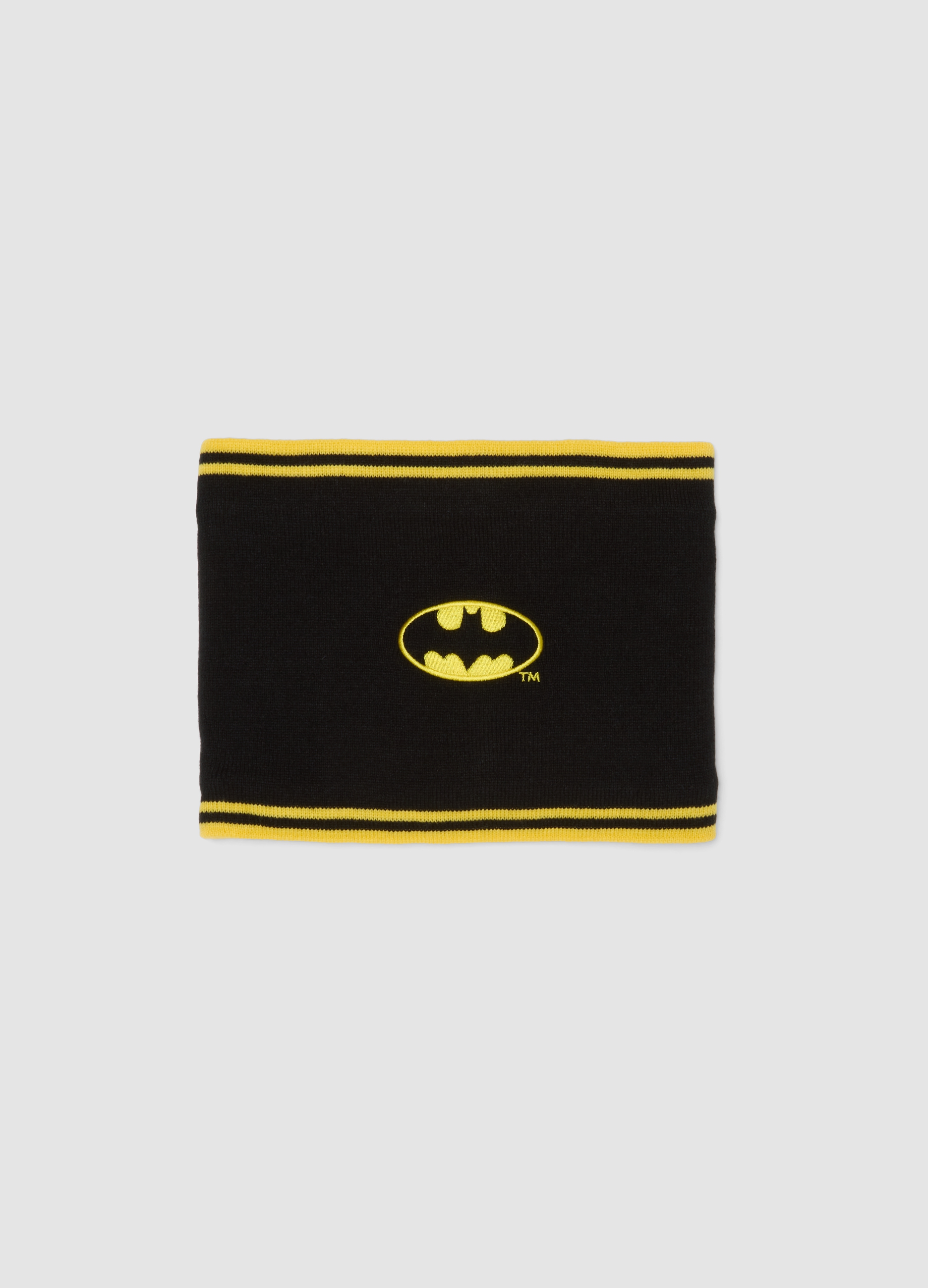WARNER BROS, Scaldacollo Nero E Giallo Con Stampa Batman, Bambino, Nero, Taglia: ONE SIZE