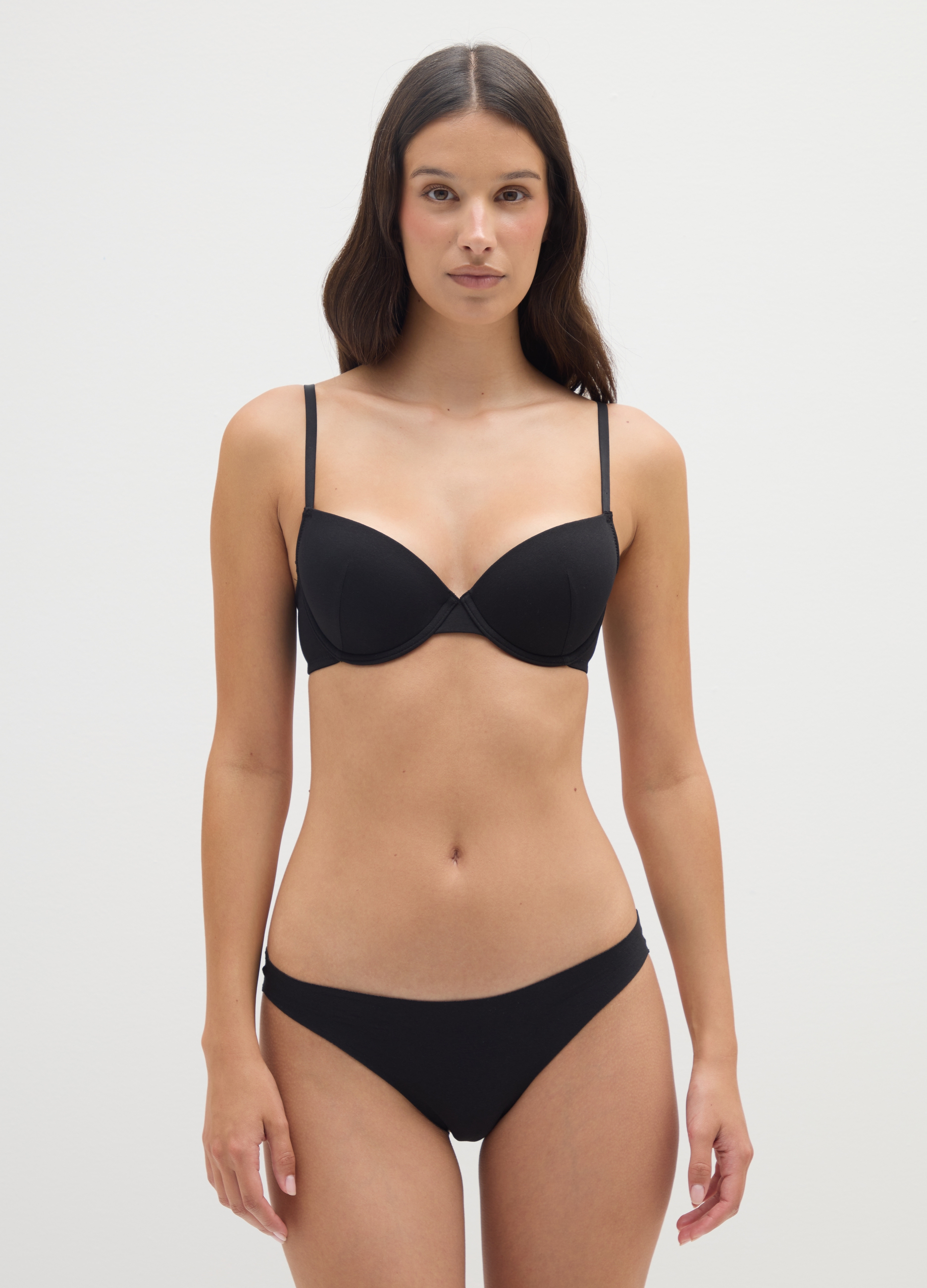 Sujetador De Mujer Negro Acolchado De Mezcla De Algodón, Mujer, Gunmetal, Talla: 2C