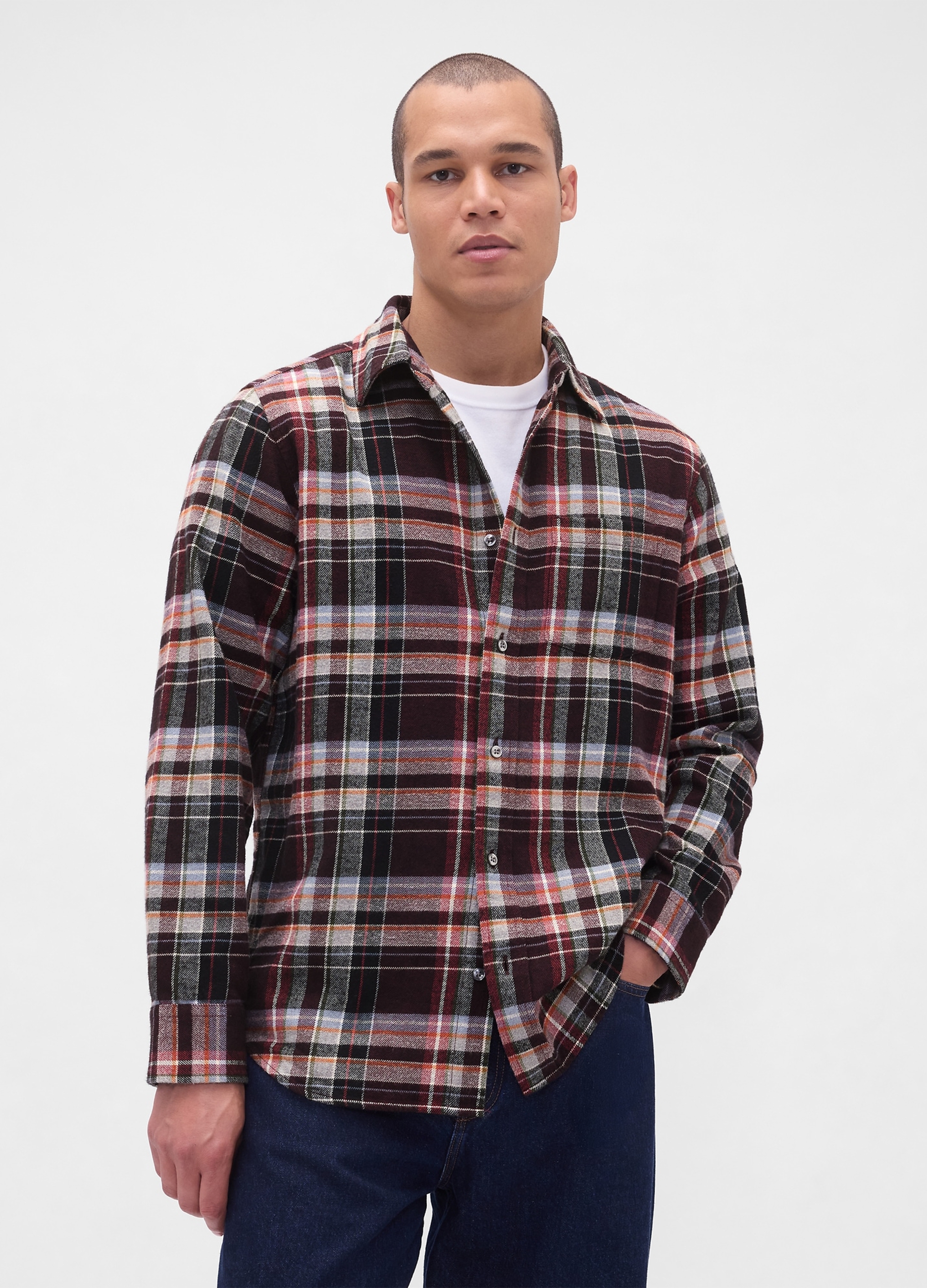 GAP, Camicia Multicolor A Maniche Lunghe In Puro Cotone, Uomo, Multicolor, Taglia: M