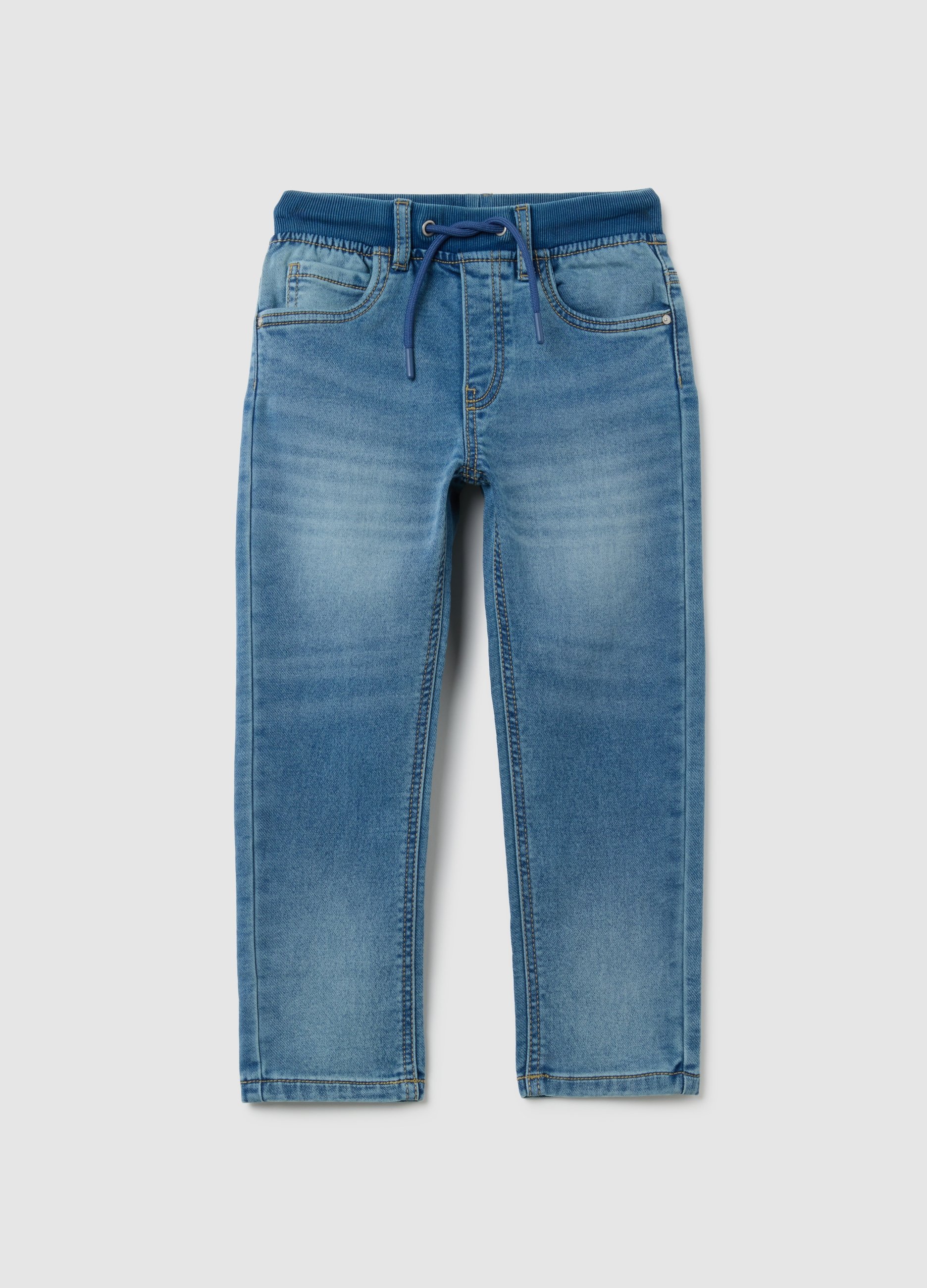 Jeans Da Bambino In Misto Cotone Blu Elasticizzato, Niño, Blu Bluette, Talla: 3-4