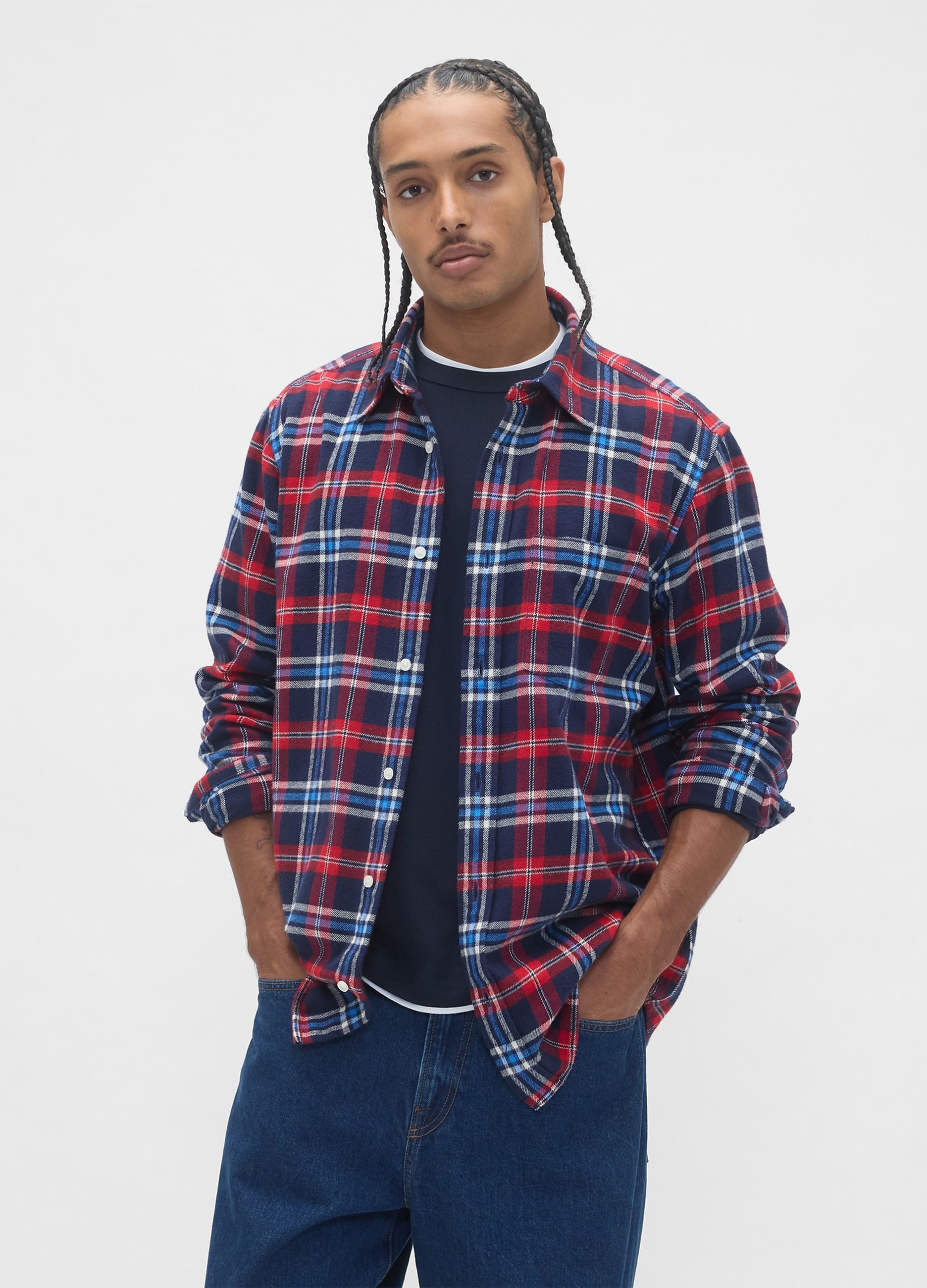 GAP, Camicia A Quadri In Cotone, Uomo, Multicolor, Taglia: XXL