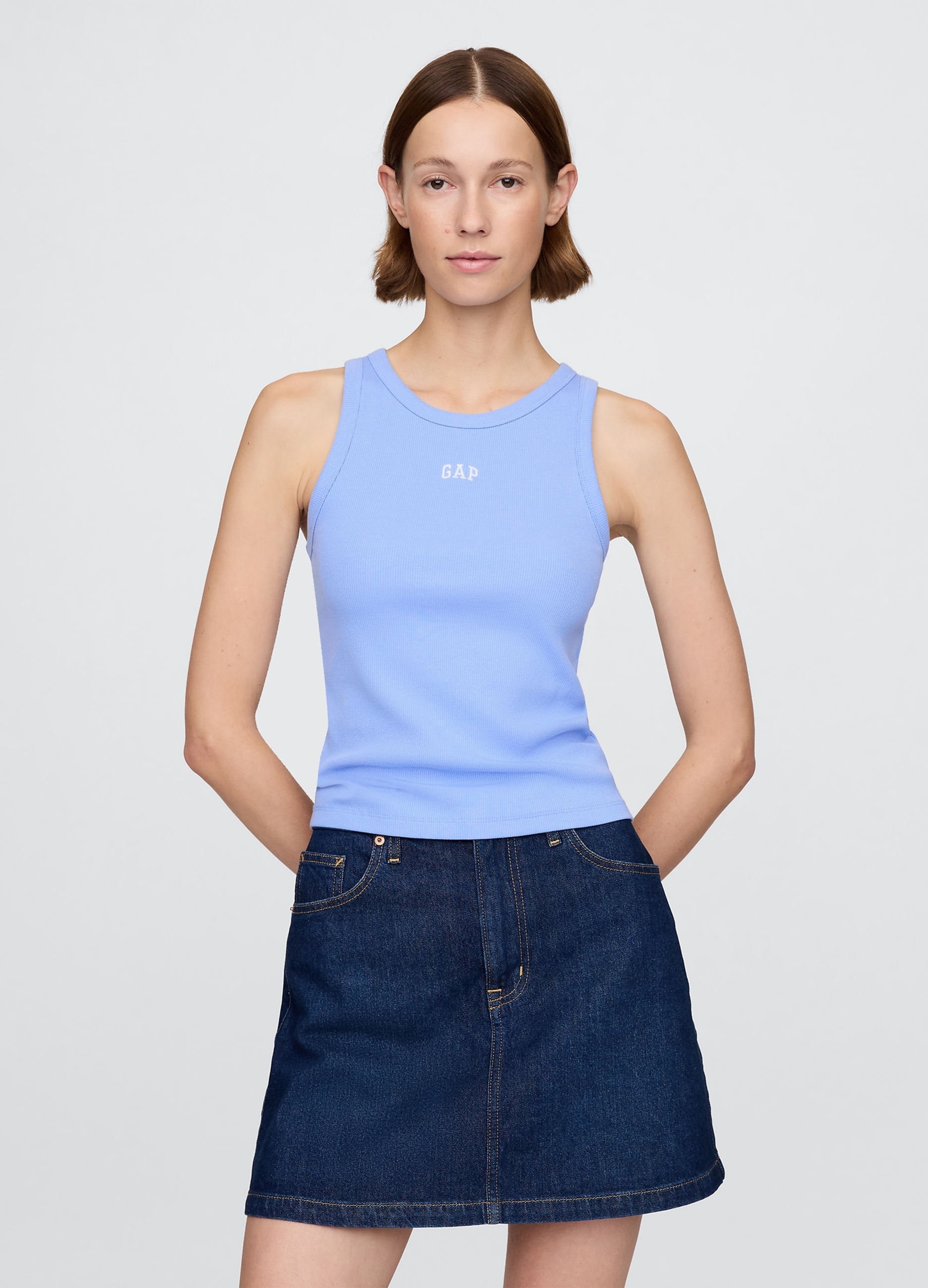 GAP, Top Senza Maniche Azzurro Gap, Donna, , Taglia: XS